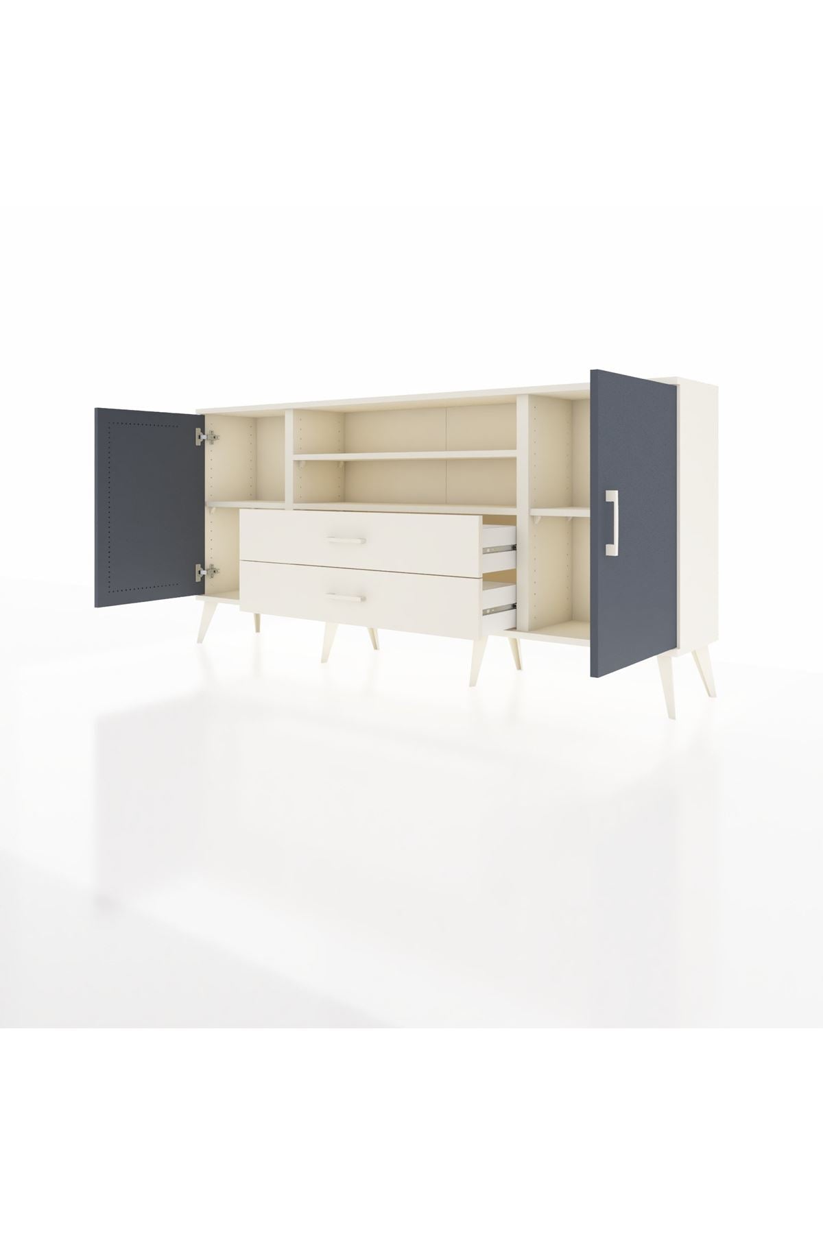 Arges Konsol 4 Raflı 2 Çekmeceli 2 Kapaklı 176x30x83 - S148M018V07A