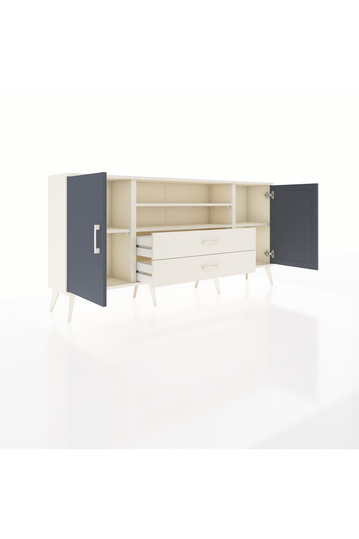 Arges Konsol 4 Raflı 2 Çekmeceli 2 Kapaklı 176x30x83 - S148M018V07A