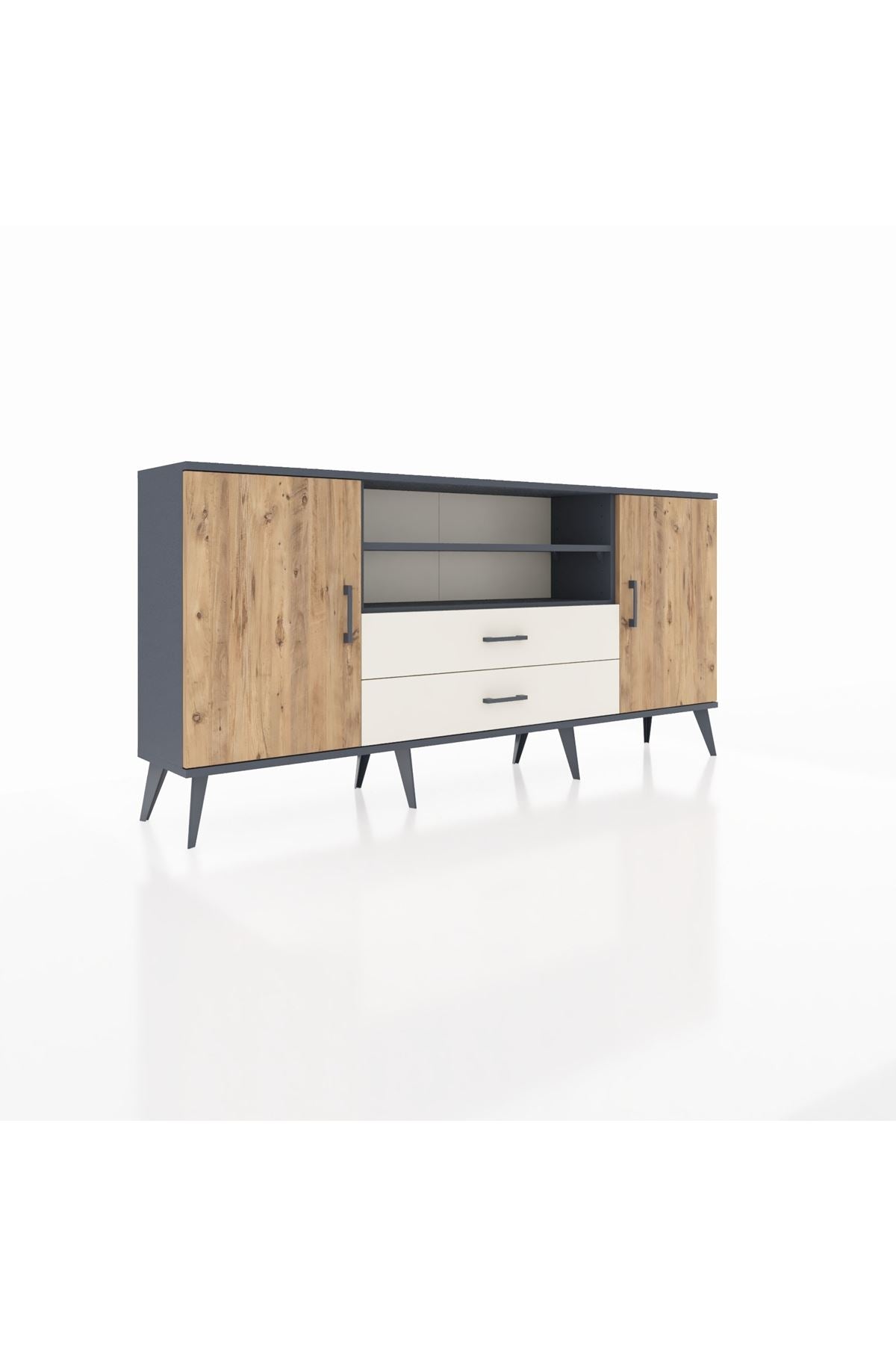Arges Konsol 4 Raflı 2 Çekmeceli 2 Kapaklı 176x30x83 - S148M018V10A