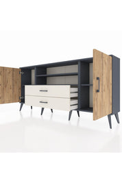 Arges Konsol 4 Raflı 2 Çekmeceli 2 Kapaklı 176x30x83 - S148M018V10A