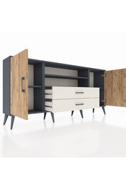 Arges Konsol 4 Raflı 2 Çekmeceli 2 Kapaklı 176x30x83 - S148M018V10A