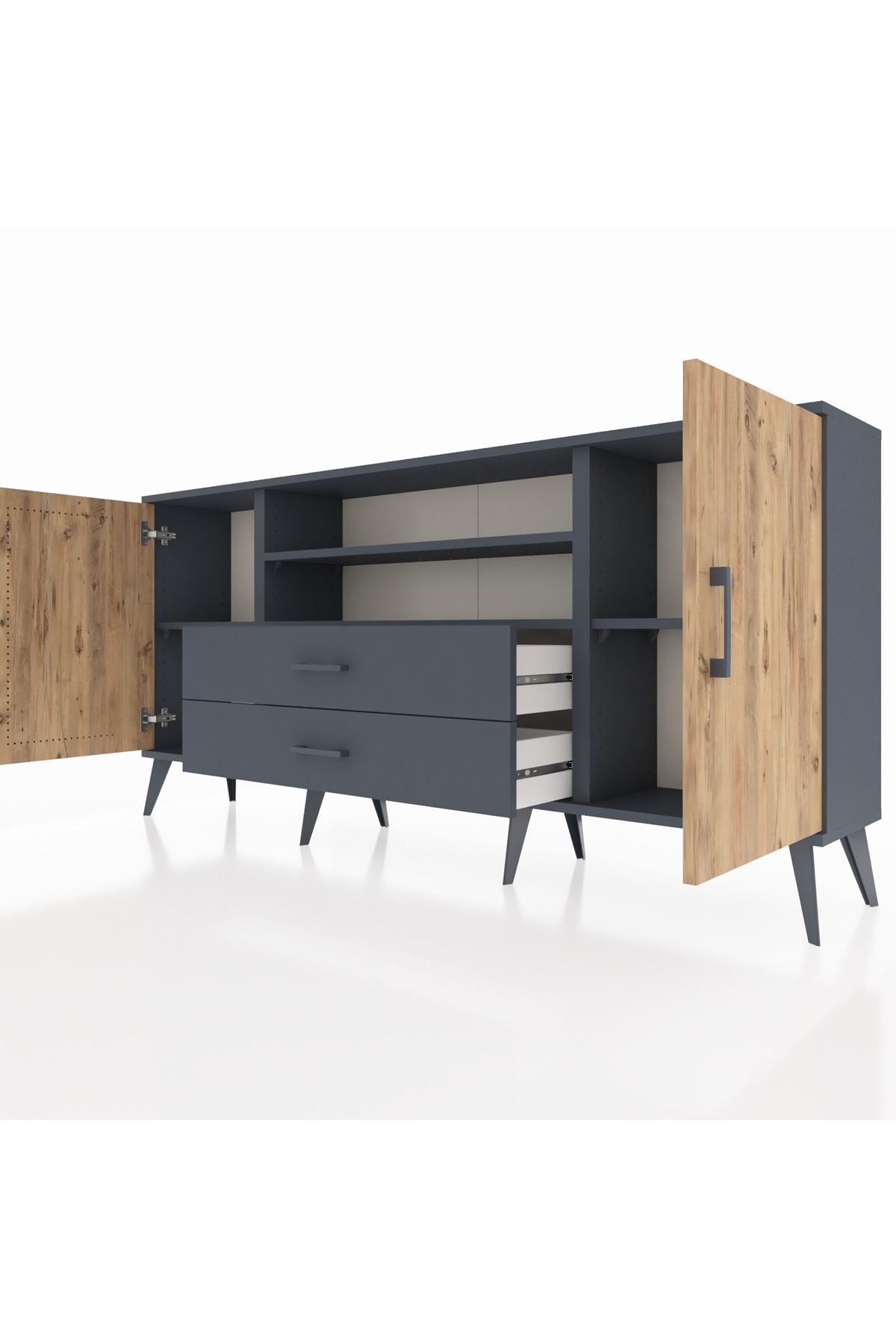 Arges Konsol 4 Raflı 2 Çekmeceli 2 Kapaklı 176x30x83 - S148M018V11A