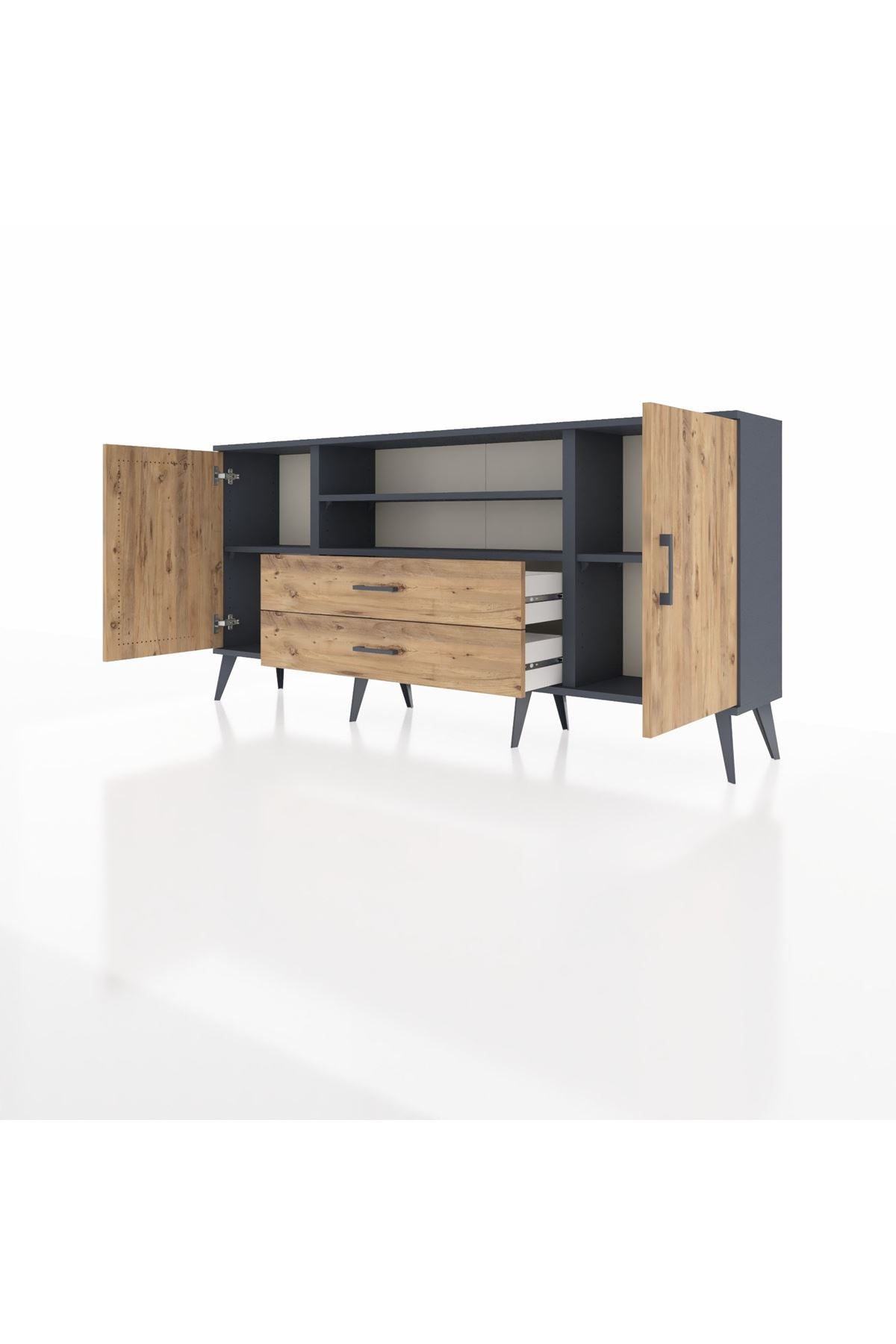 Arges Konsol 4 Raflı 2 Çekmeceli 2 Kapaklı 176x30x83 - S148M018V12A