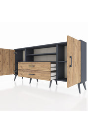 Arges Konsol 4 Raflı 2 Çekmeceli 2 Kapaklı 176x30x83 - S148M018V12A