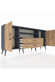 Arges Konsol 4 Raflı 2 Çekmeceli 2 Kapaklı 176x30x83 - S148M018V12A