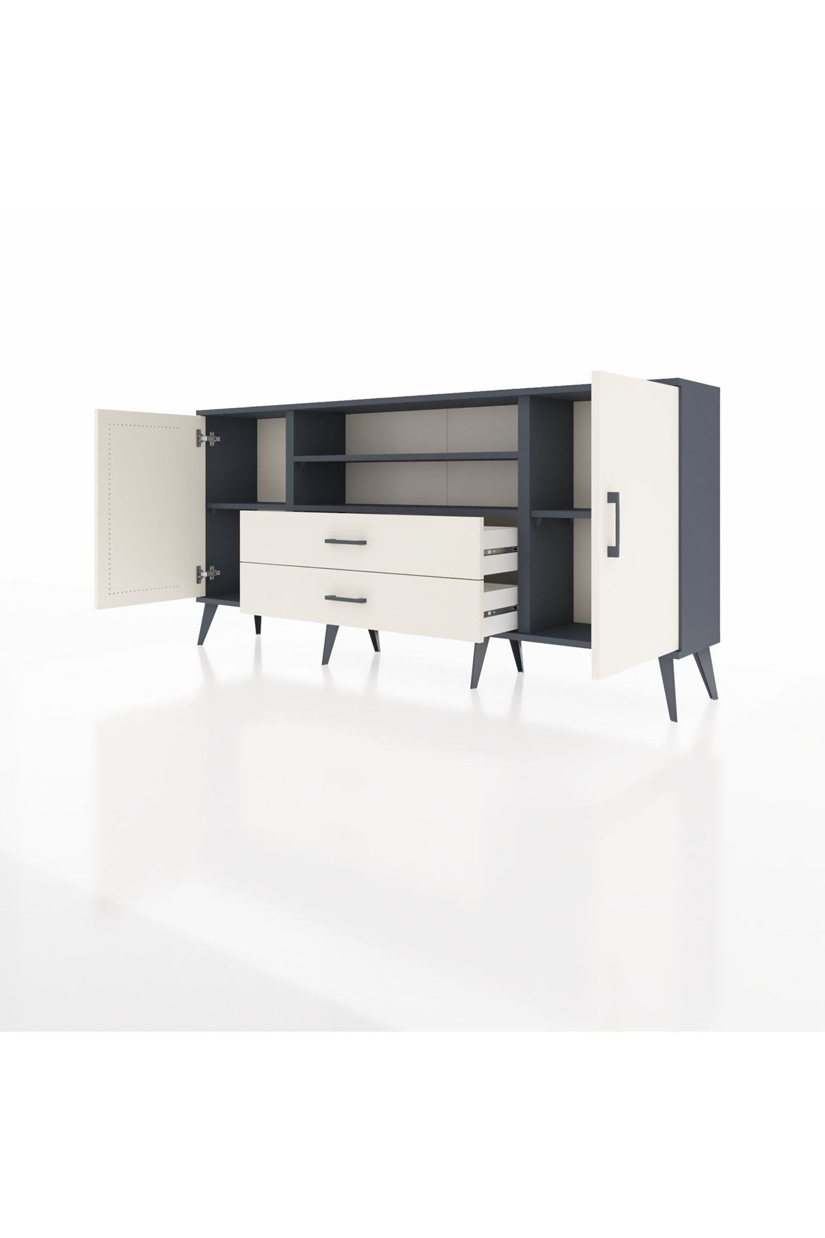 Arges Konsol 4 Raflı 2 Çekmeceli 2 Kapaklı 176x30x83 - S148M018V13A
