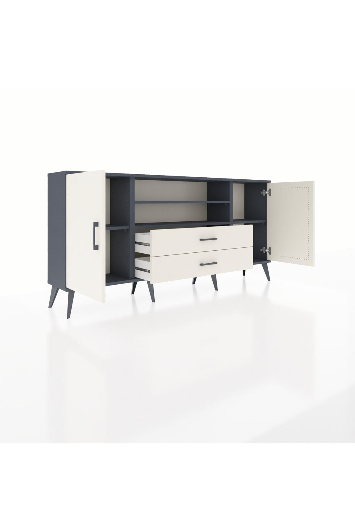 Arges Konsol 4 Raflı 2 Çekmeceli 2 Kapaklı 176x30x83 - S148M018V13A
