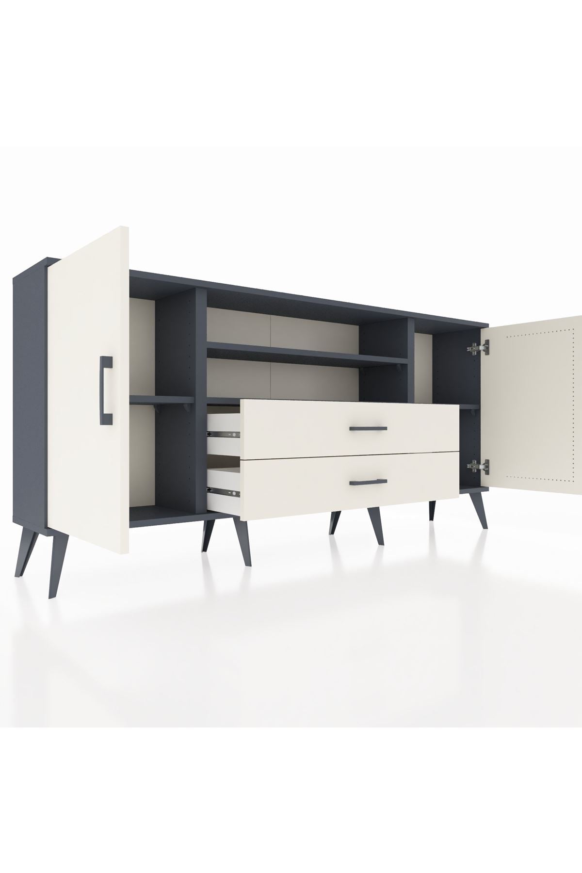 Arges Konsol 4 Raflı 2 Çekmeceli 2 Kapaklı 176x30x83 - S148M018V13A