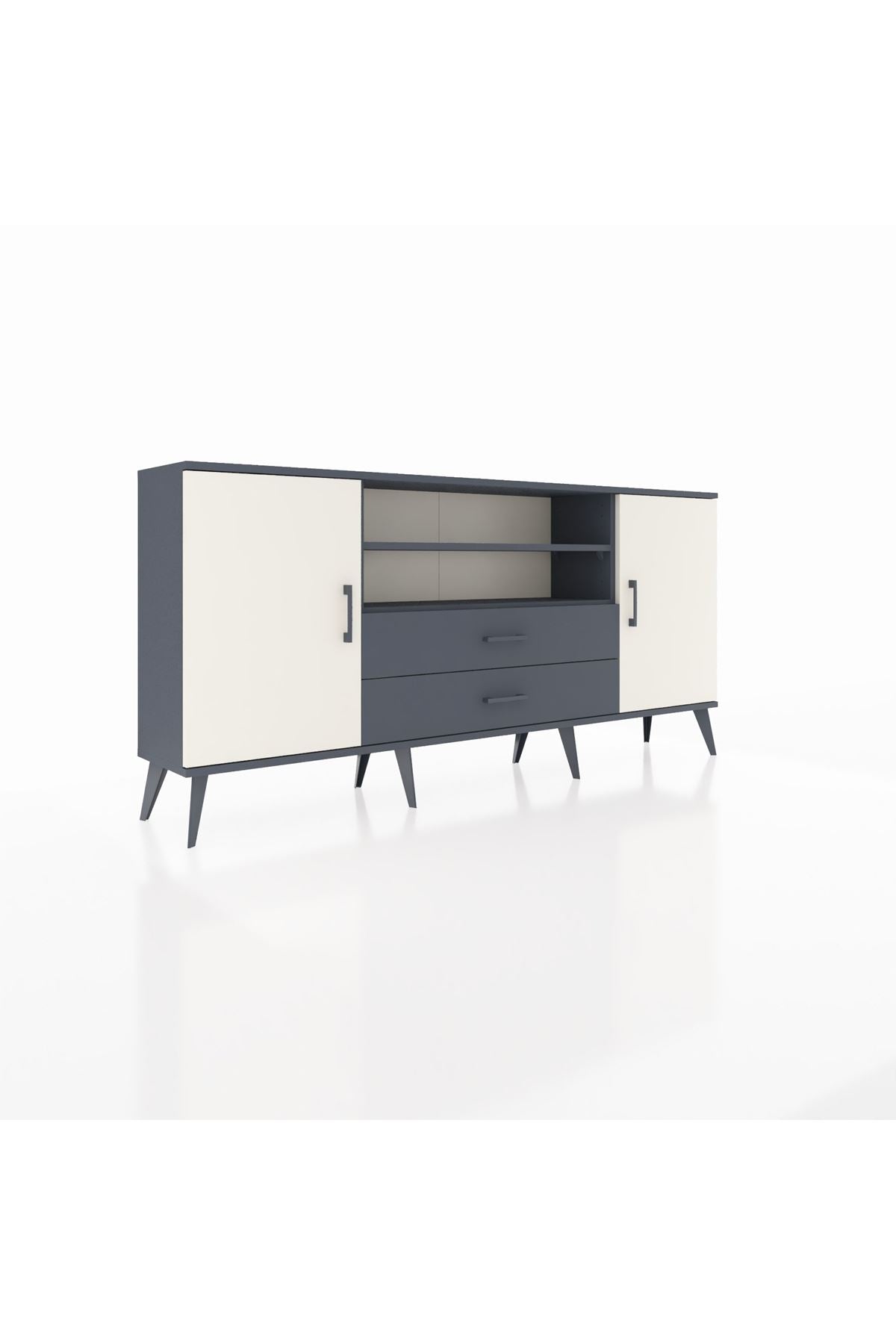 Arges Konsol 4 Raflı 2 Çekmeceli 2 Kapaklı 176x30x83 - S148M018V14A