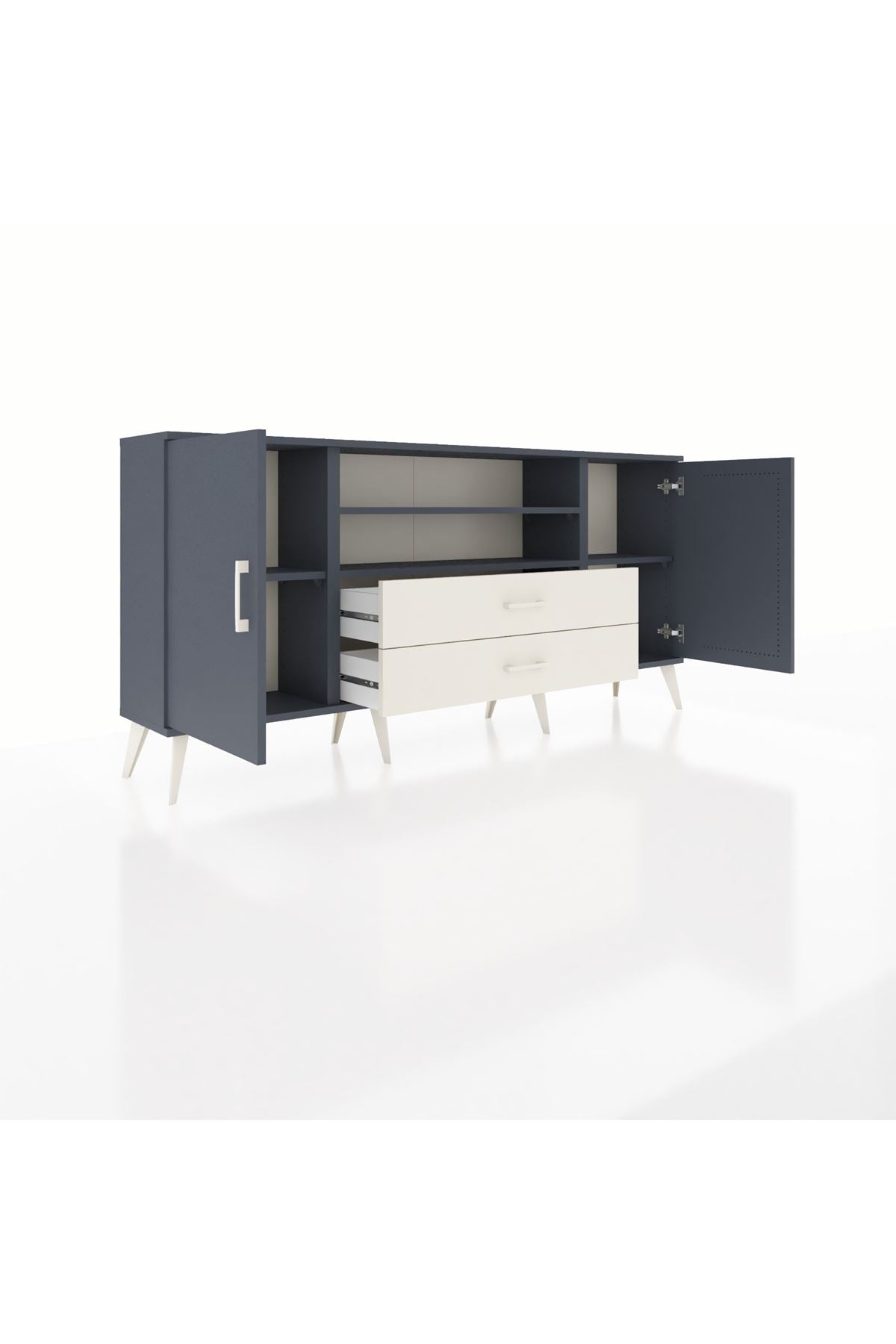 Arges Konsol 4 Raflı 2 Çekmeceli 2 Kapaklı 176x30x83 - S148M018V16A