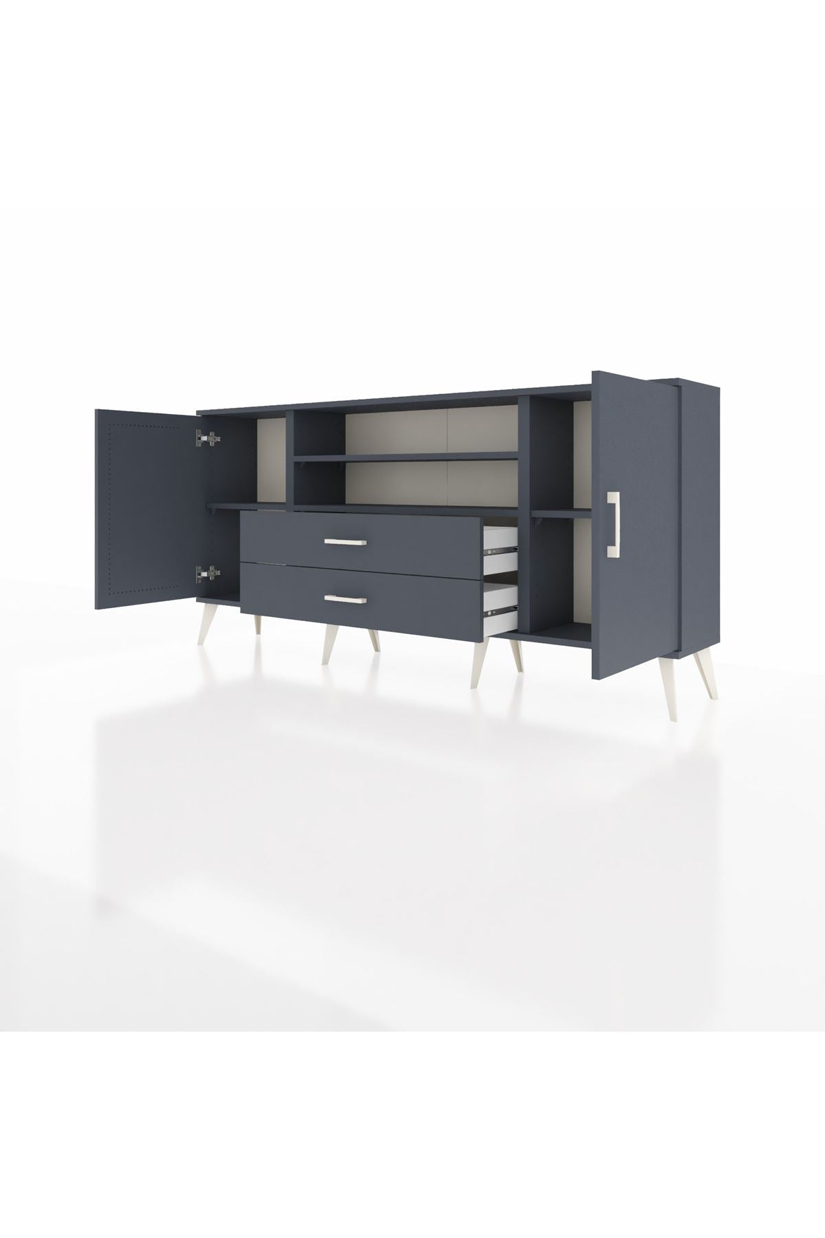 Arges Konsol 4 Raflı 2 Çekmeceli 2 Kapaklı 176x30x83 - S148M018V17A
