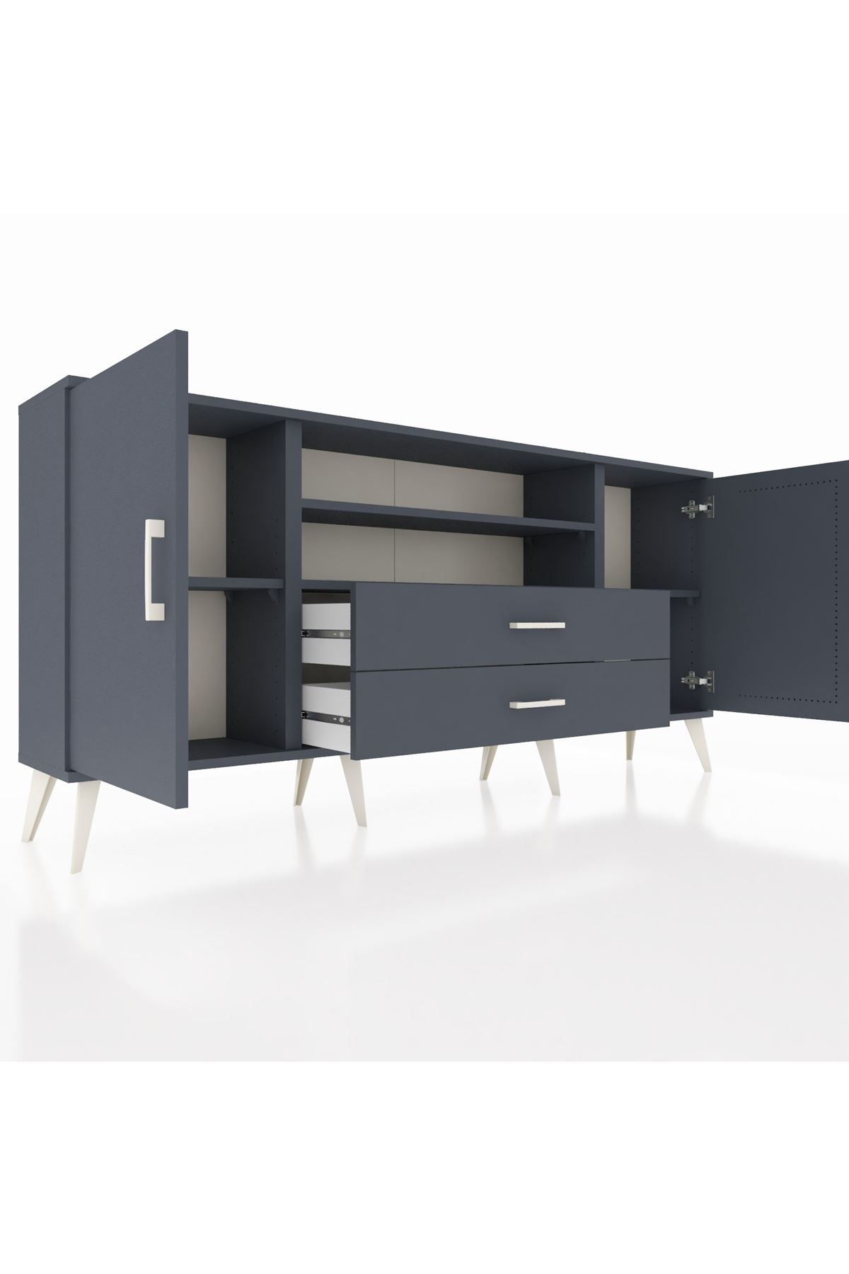 Arges Konsol 4 Raflı 2 Çekmeceli 2 Kapaklı 176x30x83 - S148M018V17A