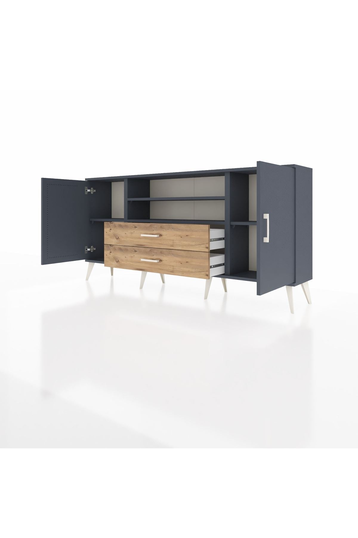 Arges Konsol 4 Raflı 2 Çekmeceli 2 Kapaklı 176x30x83 - S148M018V18A