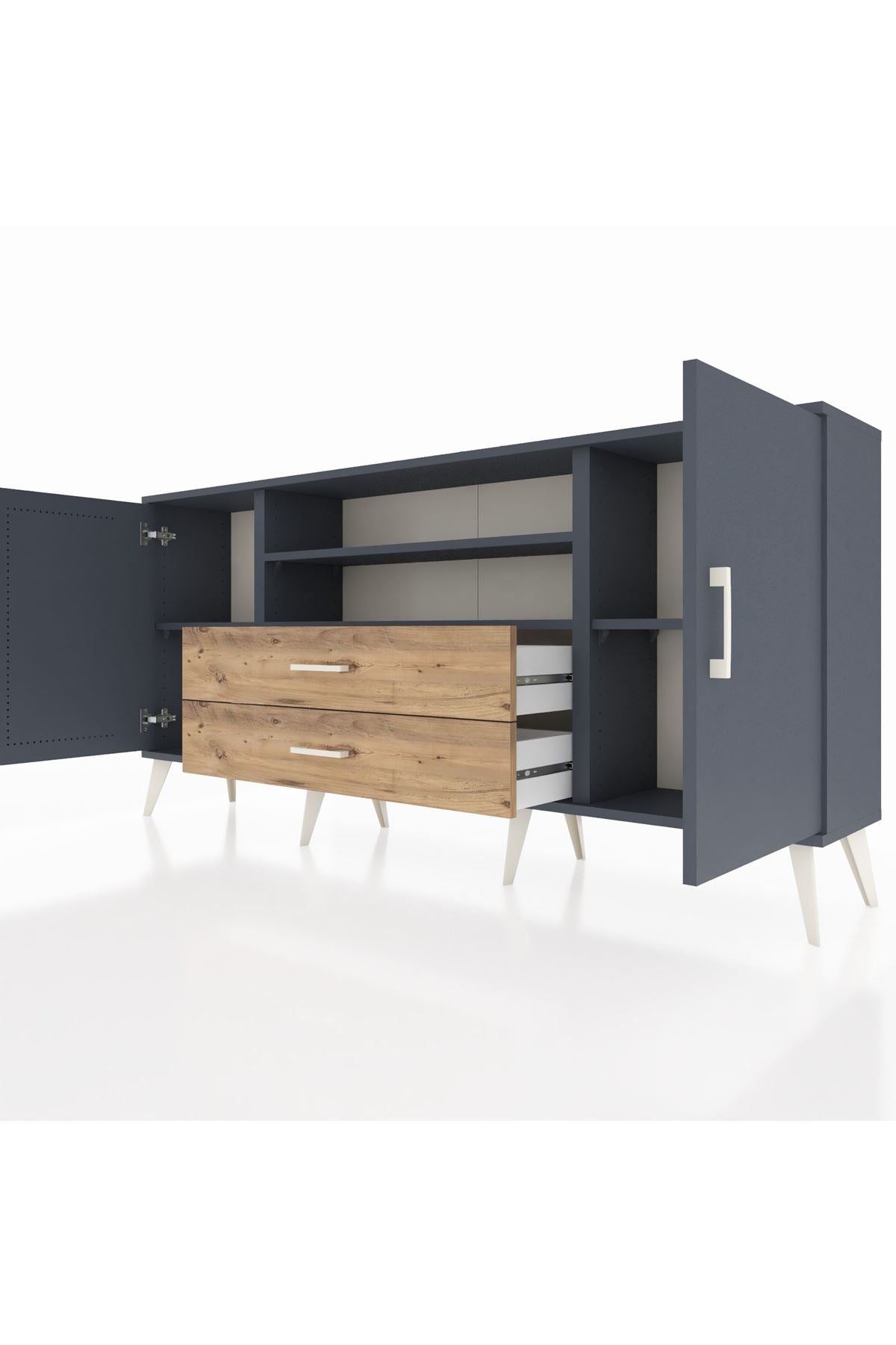 Arges Konsol 4 Raflı 2 Çekmeceli 2 Kapaklı 176x30x83 - S148M018V18A