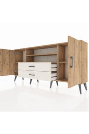 Arges Konsol 4 Raflı 2 Çekmeceli 2 Kapaklı 176x30x83 - S148M018V19A