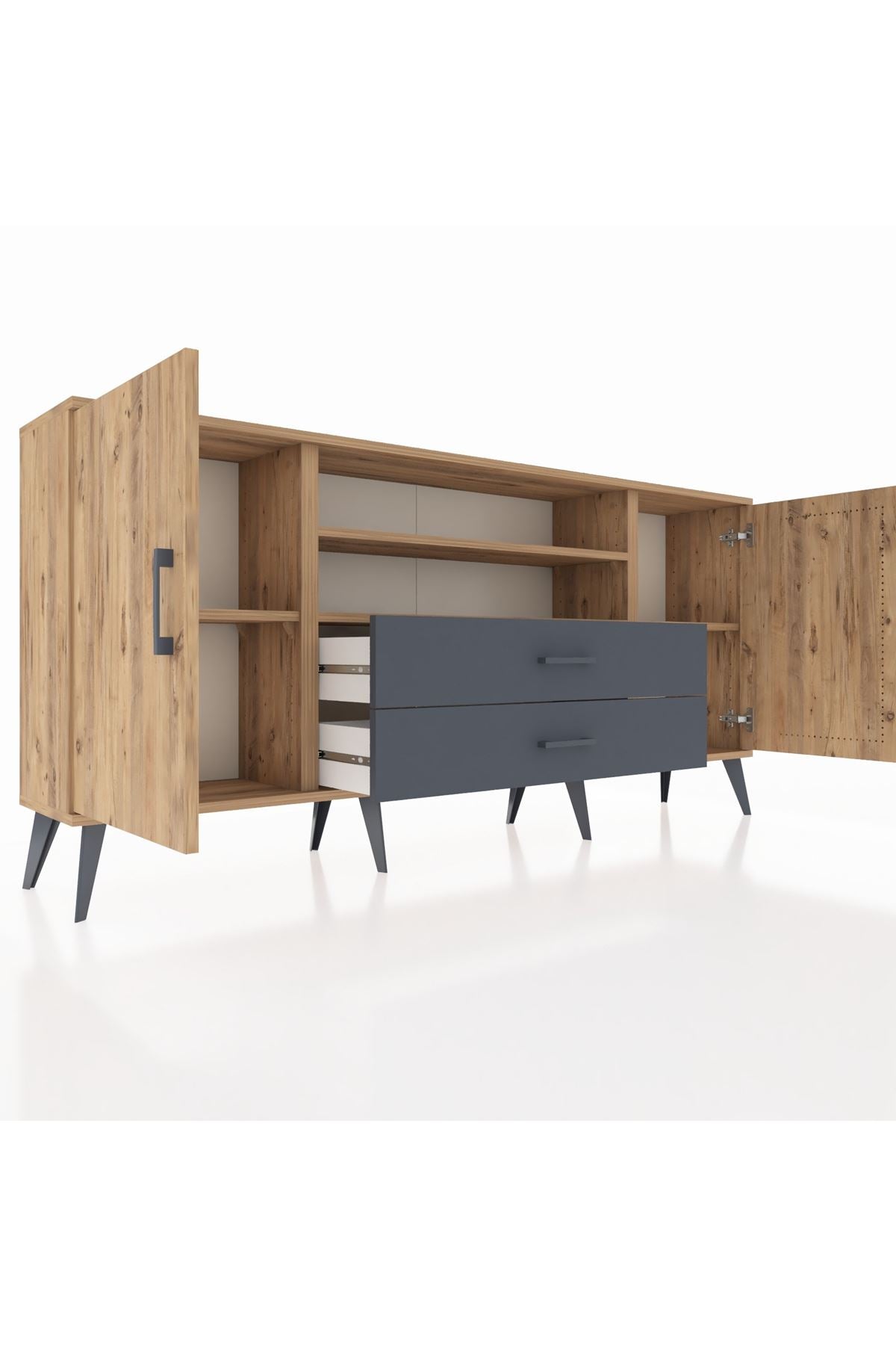 Arges Konsol 4 Raflı 2 Çekmeceli 2 Kapaklı 176x30x83 - S148M018V20A