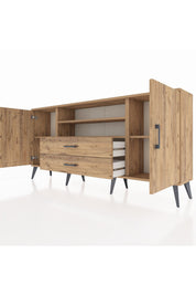 Arges Konsol 4 Raflı 2 Çekmeceli 2 Kapaklı 176x30x83 - S148M018V21A