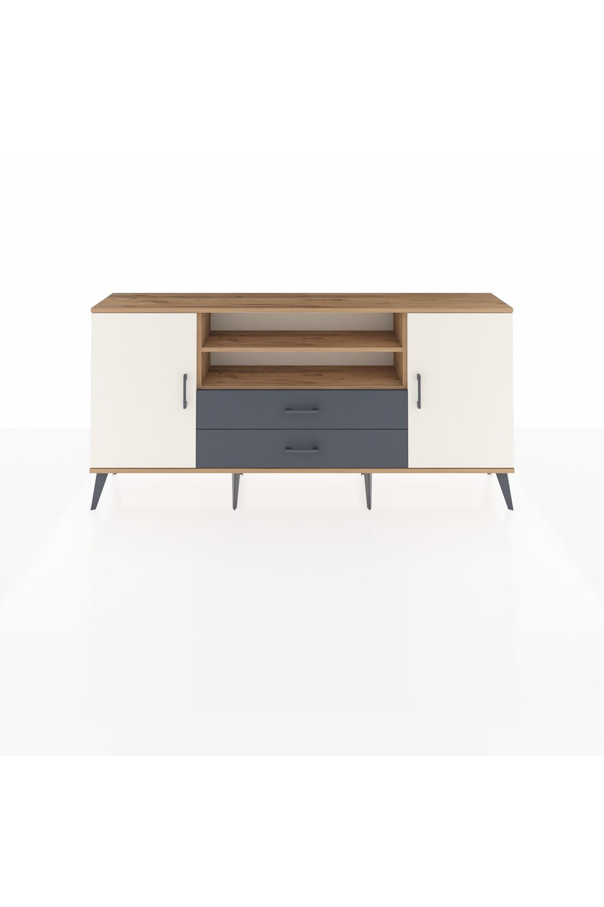 Arges Konsol 4 Raflı 2 Çekmeceli 2 Kapaklı 176x30x83 - S148M018V23A