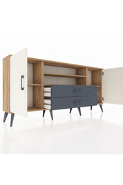 Arges Konsol 4 Raflı 2 Çekmeceli 2 Kapaklı 176x30x83 - S148M018V23A