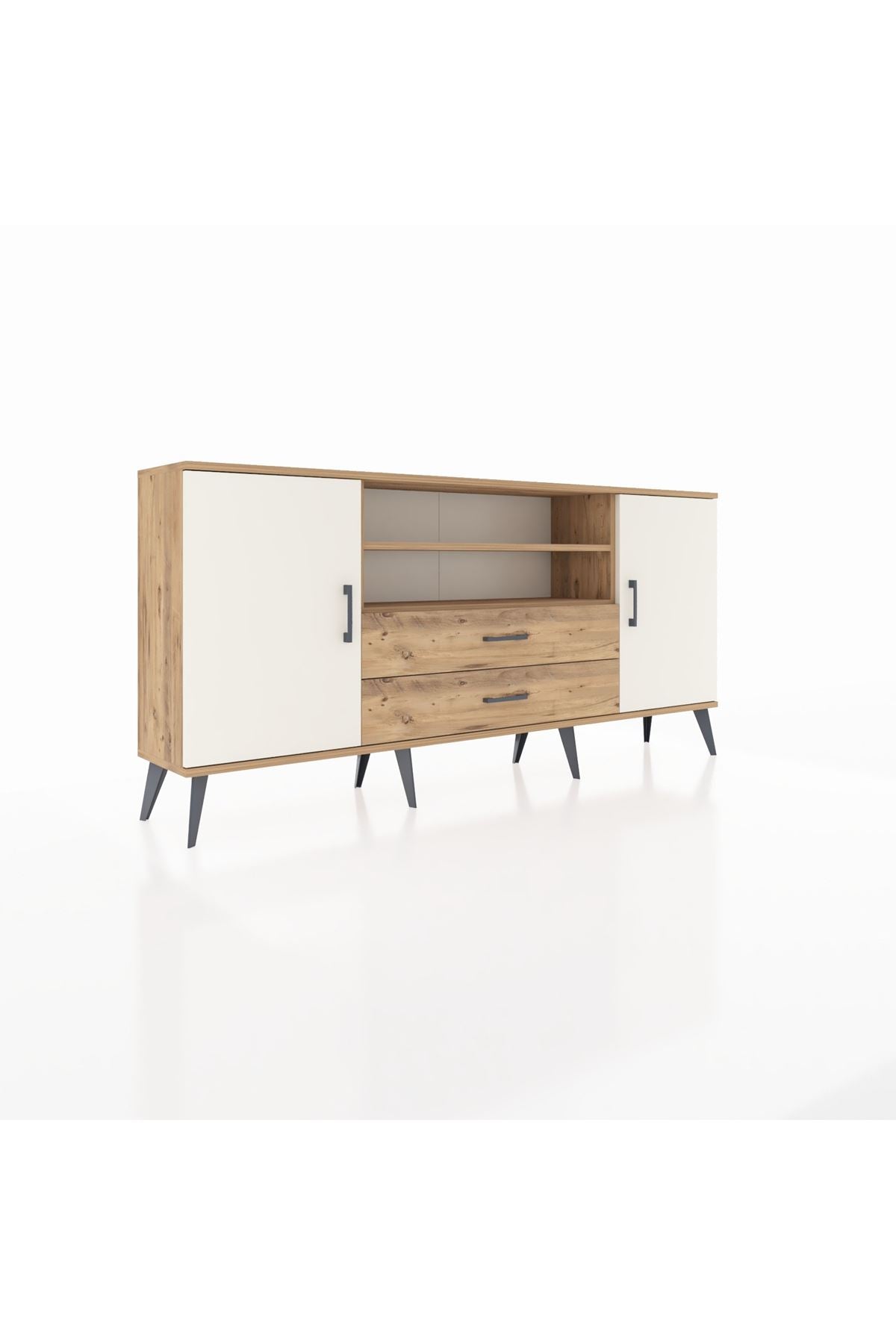 Arges Konsol 4 Raflı 2 Çekmeceli 2 Kapaklı 176x30x83 - S148M018V24A