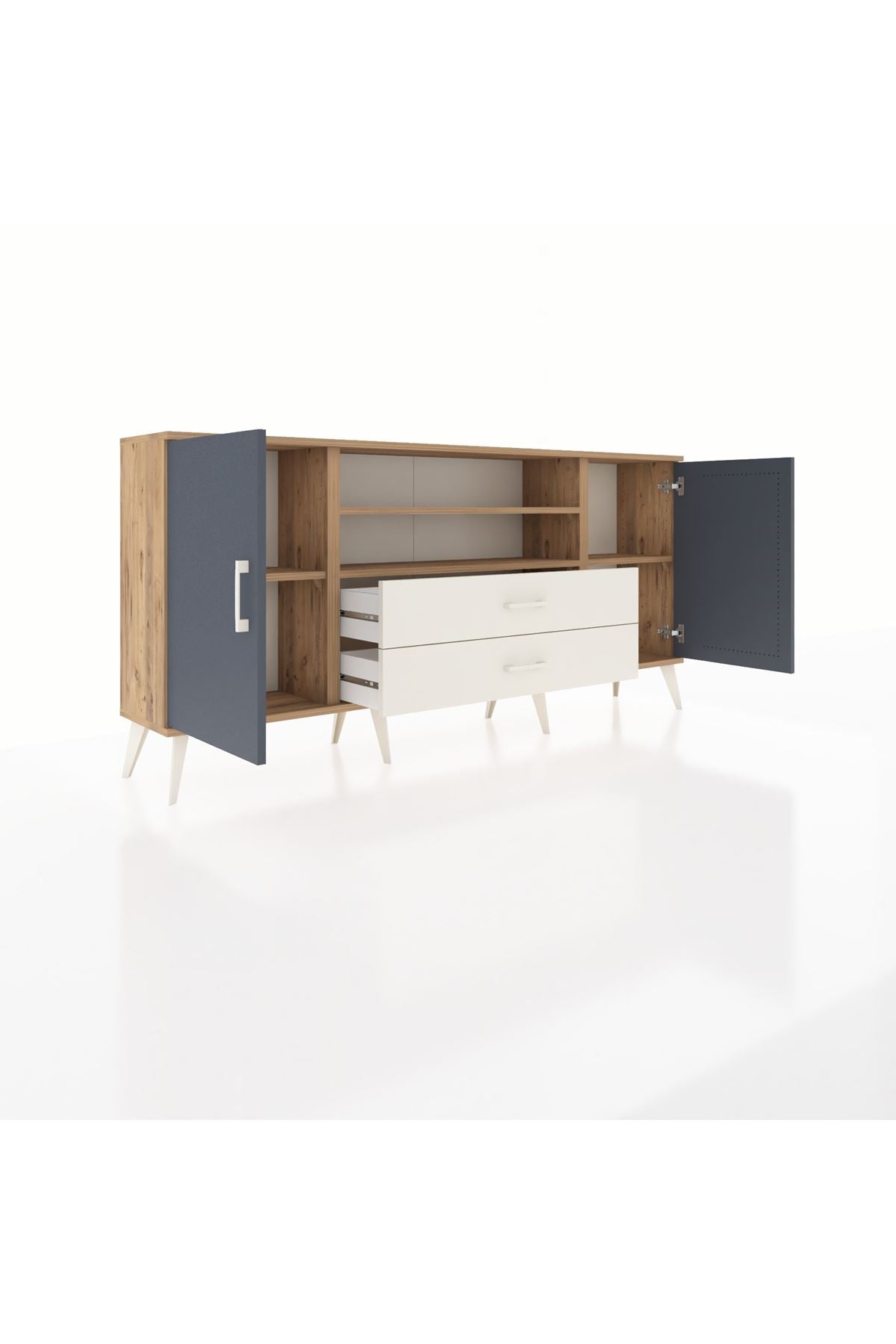 Arges Konsol 4 Raflı 2 Çekmeceli 2 Kapaklı 176x30x83 - S148M018V25A