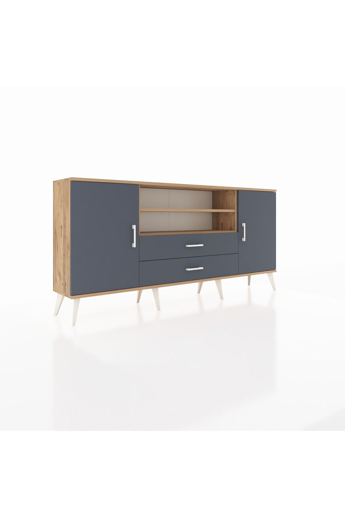 Arges Konsol 4 Raflı 2 Çekmeceli 2 Kapaklı 176x30x83 - S148M018V26A