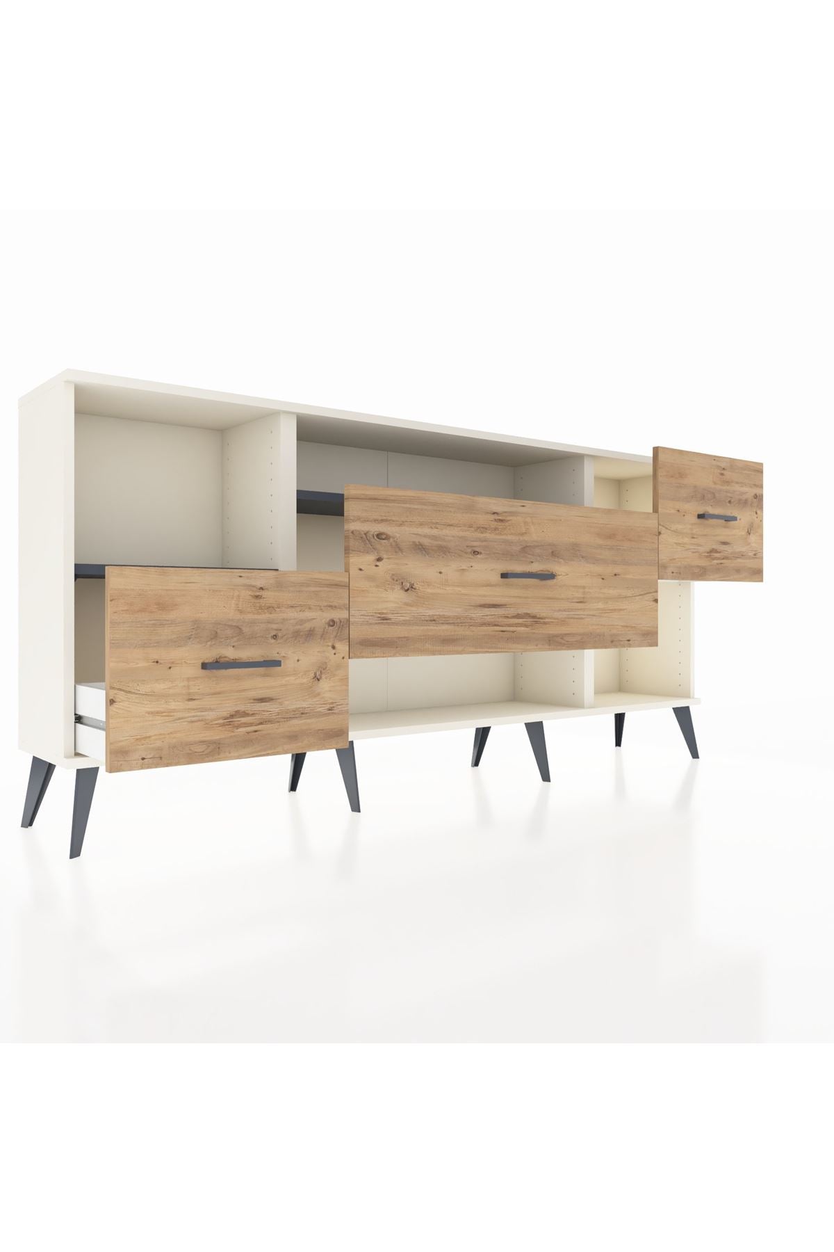 Arges Konsol 2 Raflı 3 Çekmeceli 176x30x83 - S148M019V09A