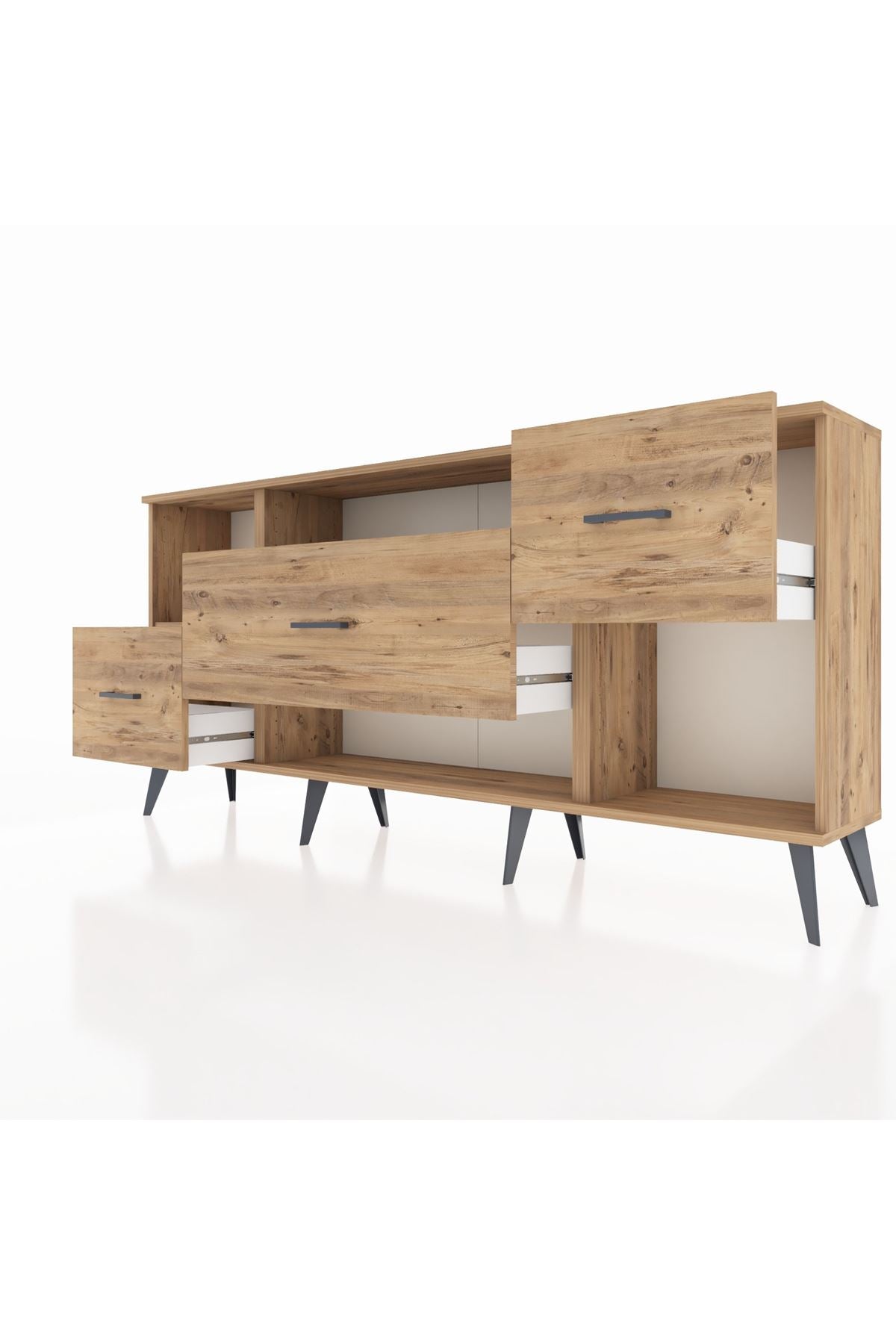 Arges Konsol 2 Raflı 3 Çekmeceli 176x30x83 - S148M019V21A