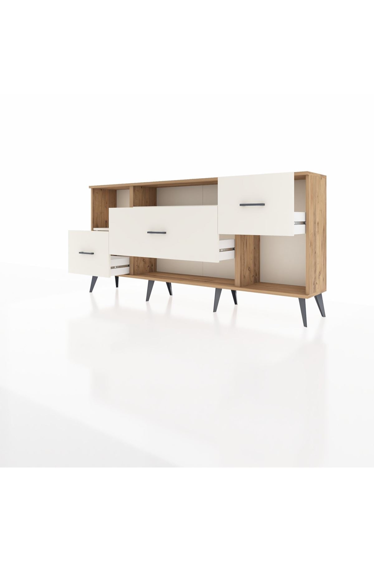 Arges Konsol 2 Raflı 3 Çekmeceli 176x30x83 - S148M019V22A