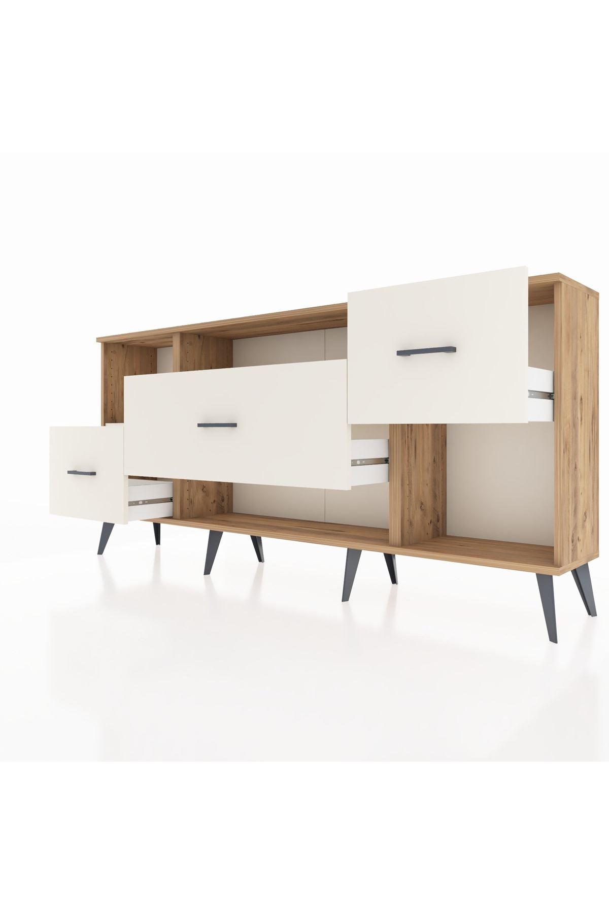 Arges Konsol 2 Raflı 3 Çekmeceli 176x30x83 - S148M019V22A