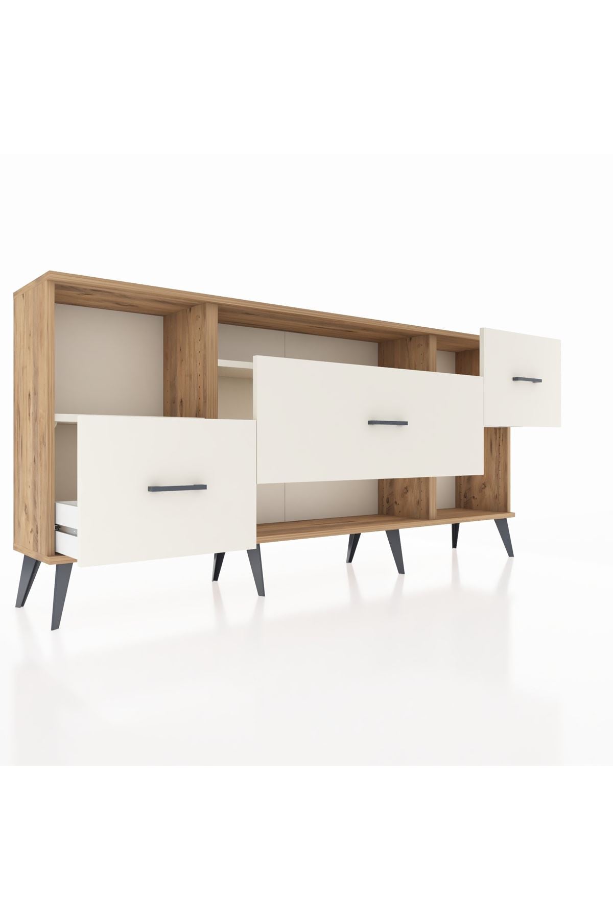 Arges Konsol 2 Raflı 3 Çekmeceli 176x30x83 - S148M019V22A