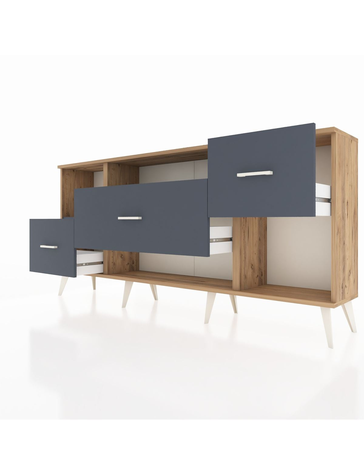 Arges Konsol 2 Raflı 3 Çekmeceli 176x30x83 - S148M019V26A