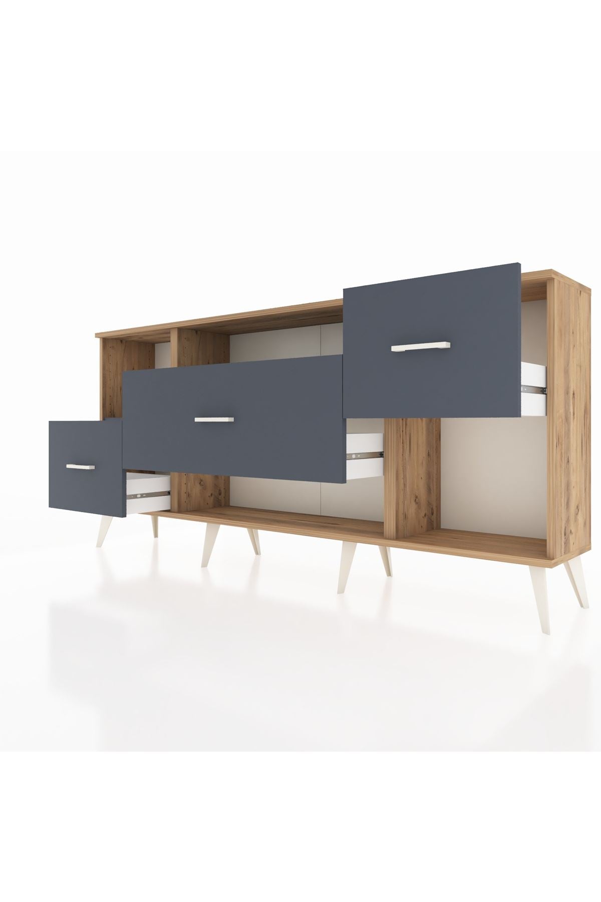 Arges Konsol 2 Raflı 3 Çekmeceli 176x30x83 - S148M019V26A