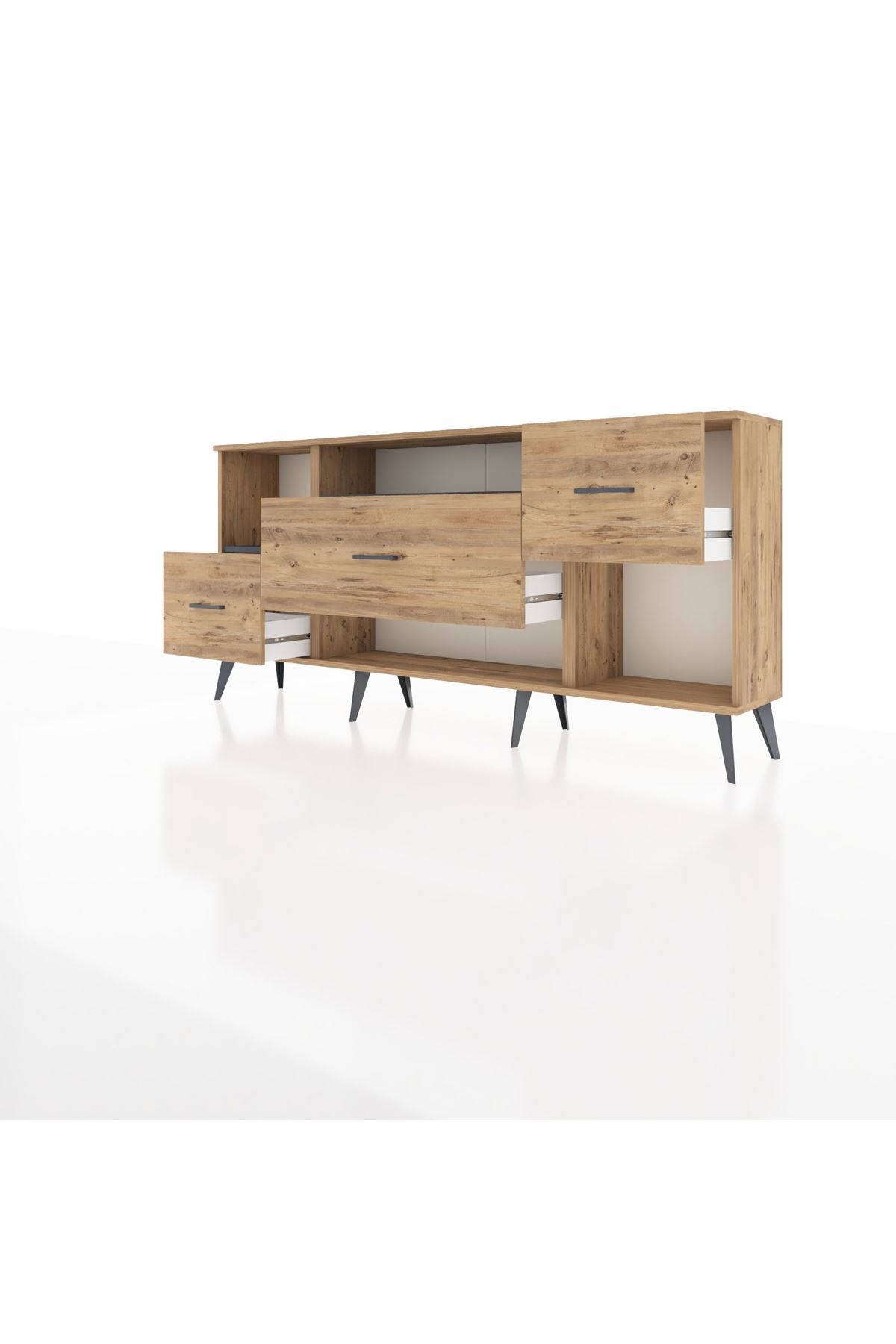 Arges Konsol 2 Raflı 3 Çekmeceli 176x30x83 - S148M019V27A