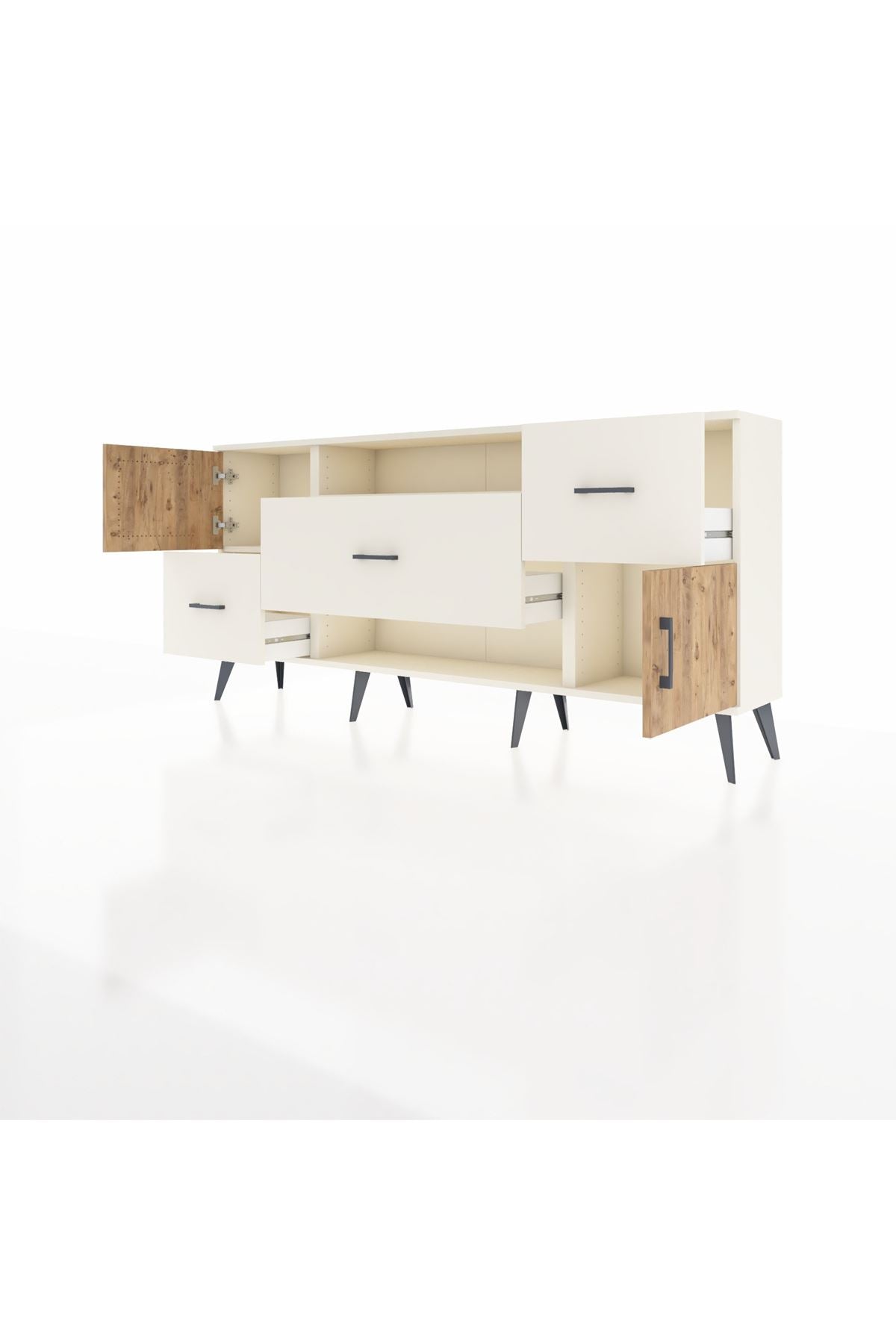 Arges Konsol 2 Raflı 3 Çekmeceli 2 Kapaklı 176x30x83 - S148M020V01A