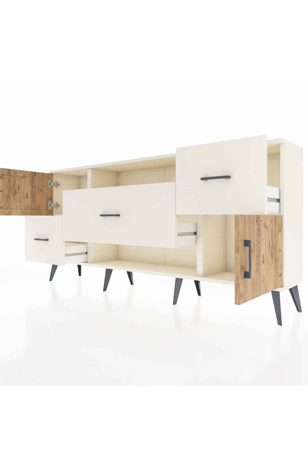 Arges Konsol 2 Raflı 3 Çekmeceli 2 Kapaklı 176x30x83 - S148M020V01A