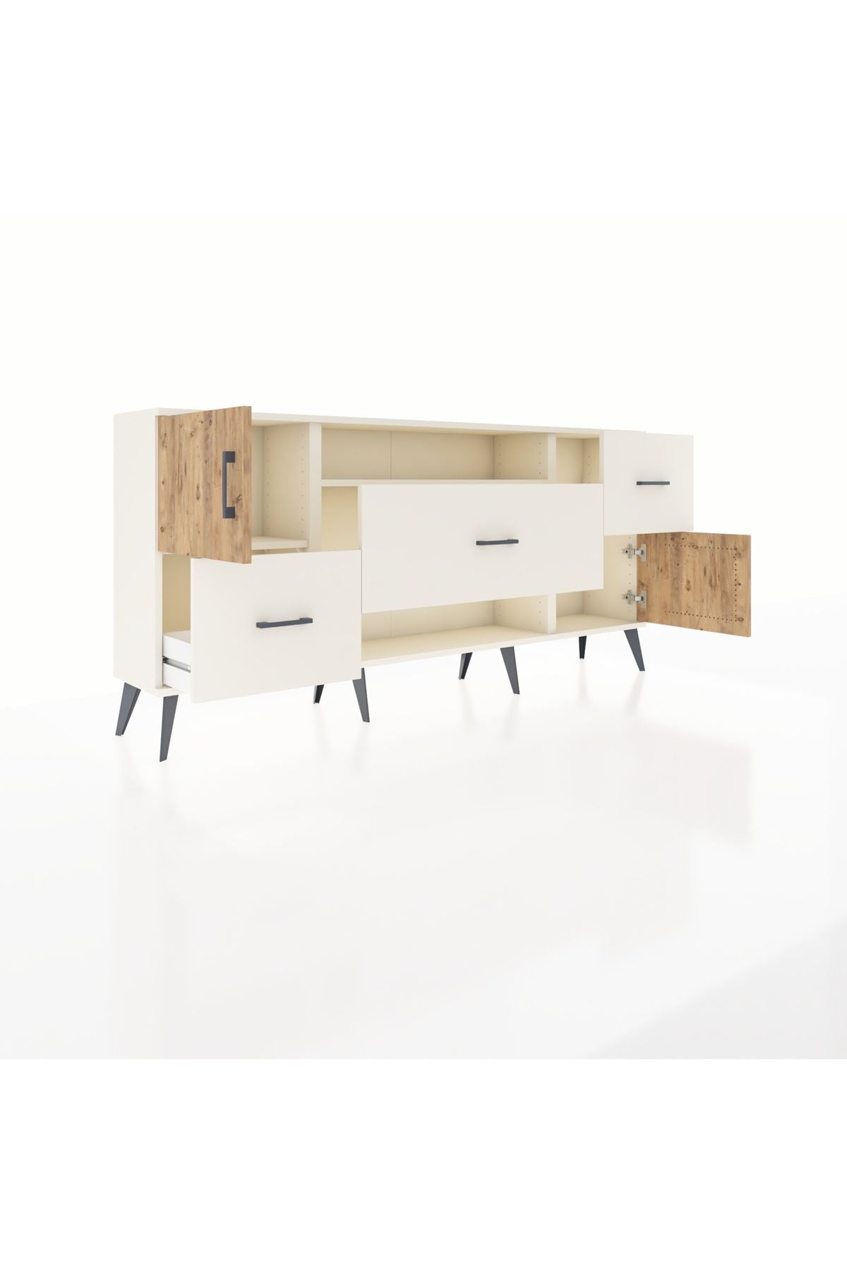 Arges Konsol 2 Raflı 3 Çekmeceli 2 Kapaklı 176x30x83 - S148M020V01A