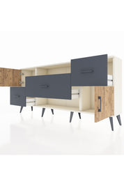 Arges Konsol 2 Raflı 3 Çekmeceli 2 Kapaklı 176x30x83 - S148M020V02A