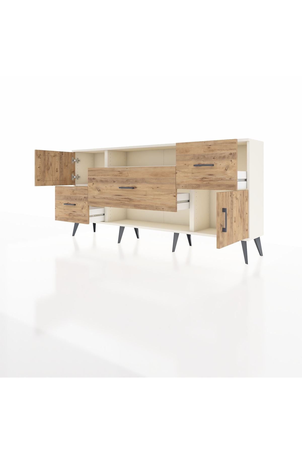 Arges Konsol 2 Raflı 3 Çekmeceli 2 Kapaklı 176x30x83 - S148M020V03A