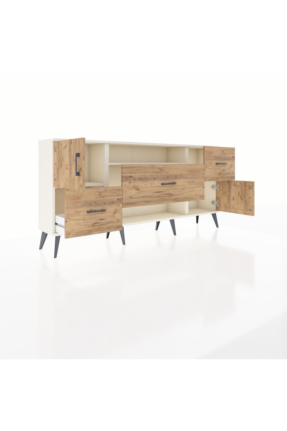 Arges Konsol 2 Raflı 3 Çekmeceli 2 Kapaklı 176x30x83 - S148M020V03A