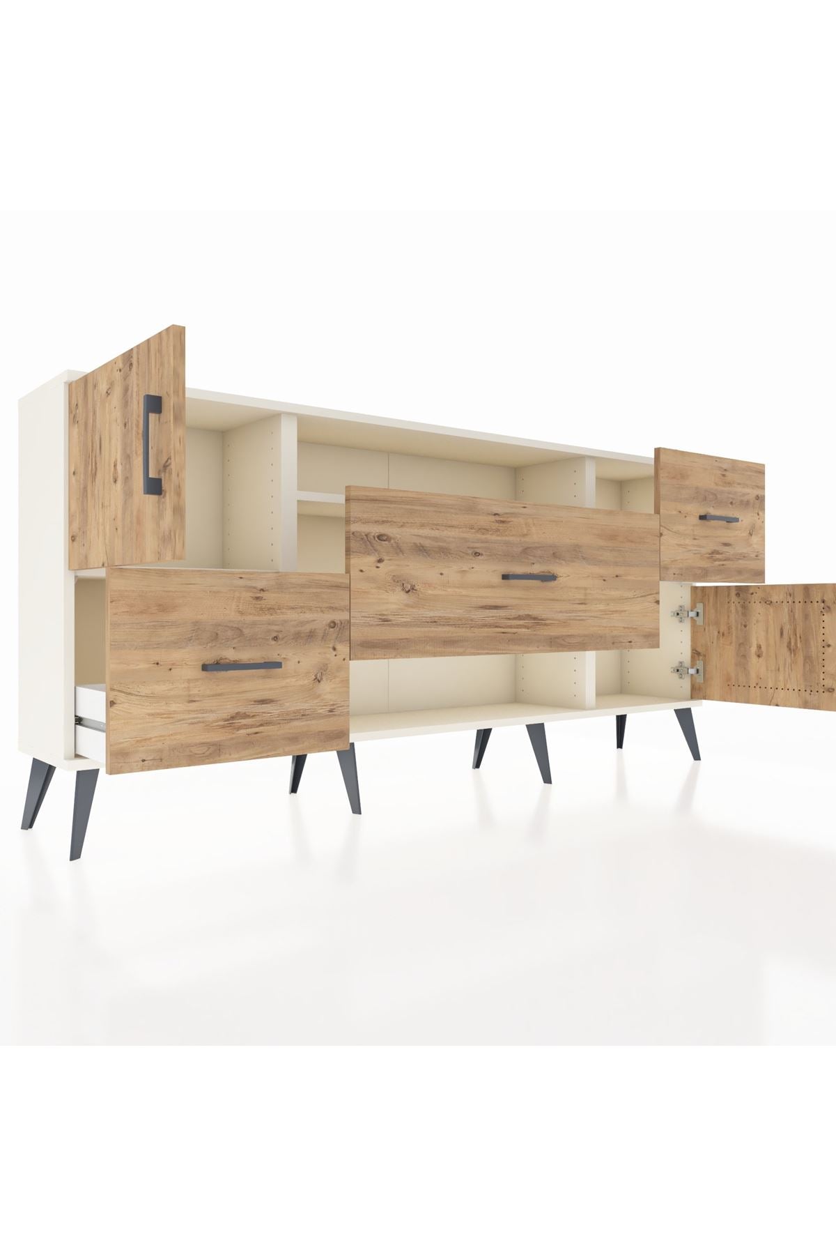 Arges Konsol 2 Raflı 3 Çekmeceli 2 Kapaklı 176x30x83 - S148M020V03A