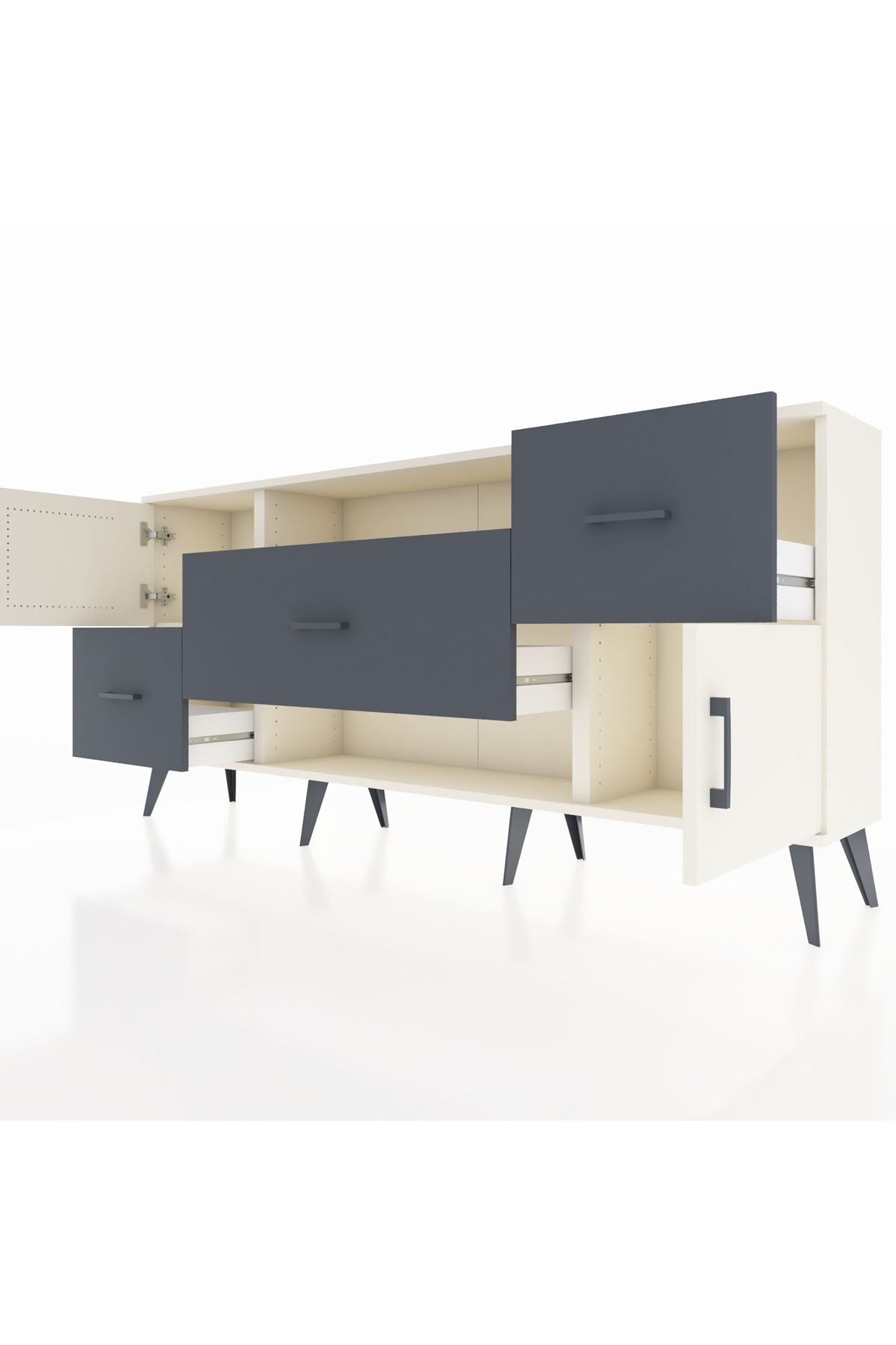 Arges Konsol 2 Raflı 3 Çekmeceli 2 Kapaklı 176x30x83 - S148M020V05A