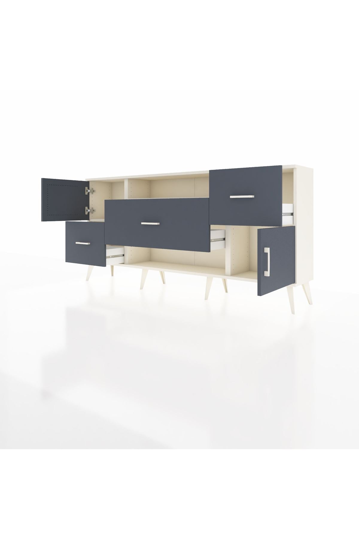 Arges Konsol 2 Raflı 3 Çekmeceli 2 Kapaklı 176x30x83 - S148M020V08A