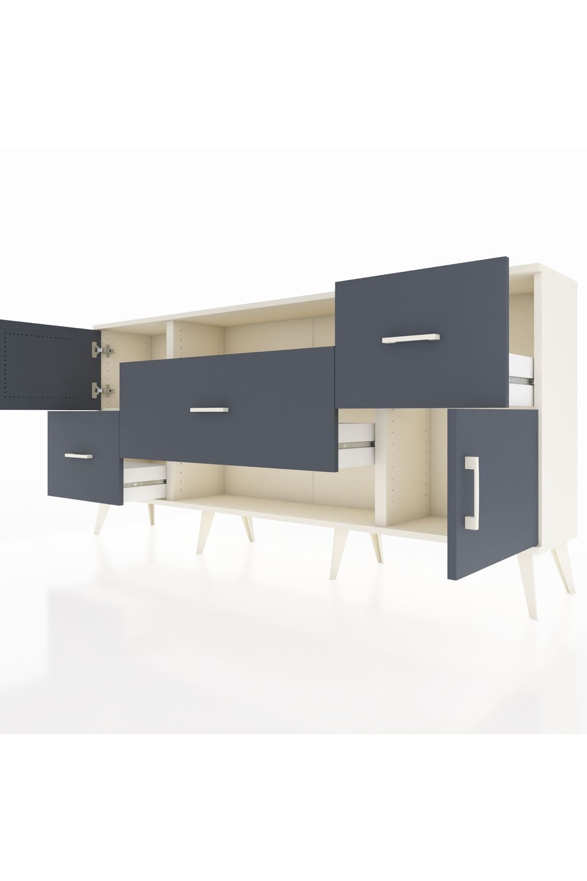 Arges Konsol 2 Raflı 3 Çekmeceli 2 Kapaklı 176x30x83 - S148M020V08A