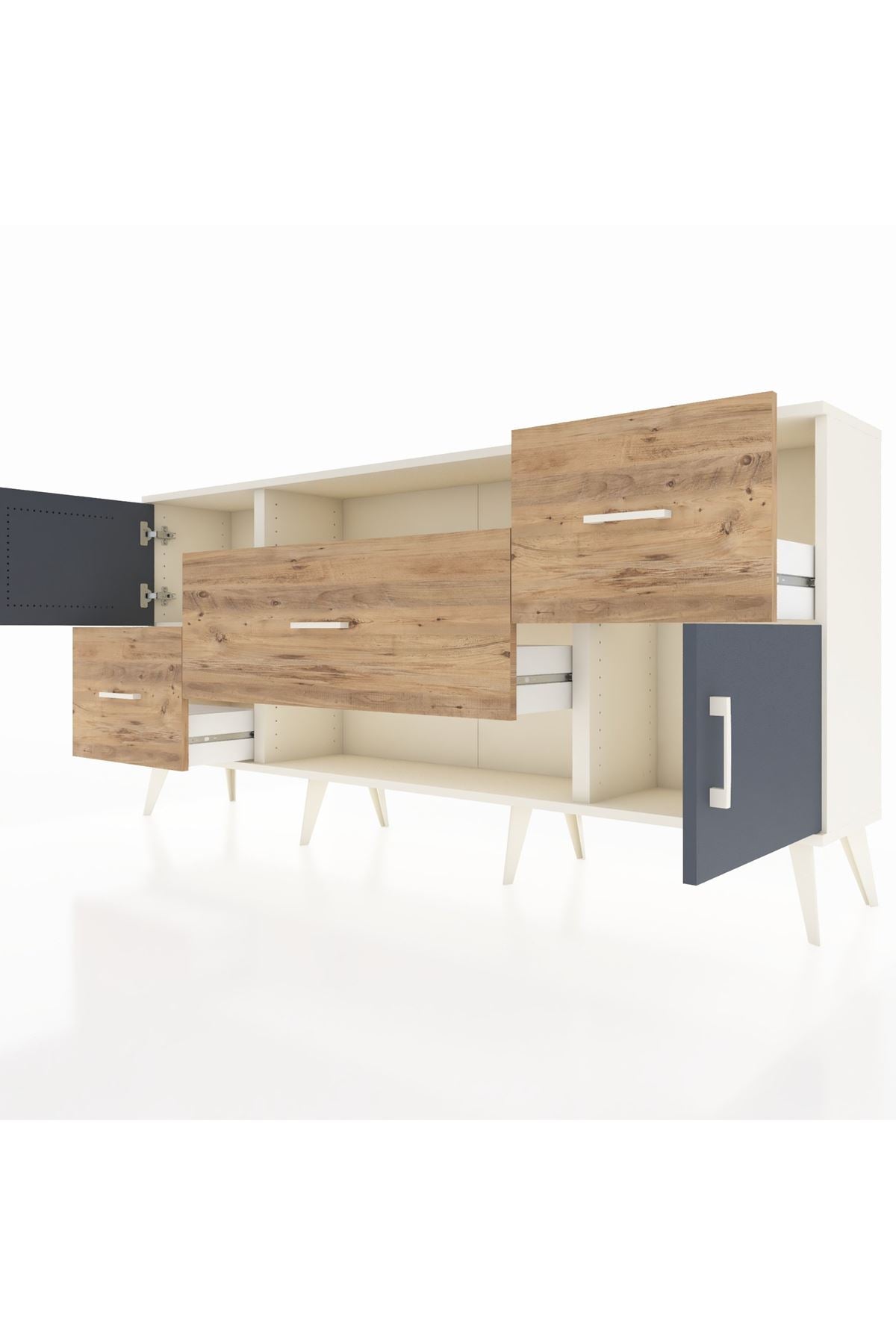 Arges Konsol 2 Raflı 3 Çekmeceli 2 Kapaklı 176x30x83 - S148M020V09A