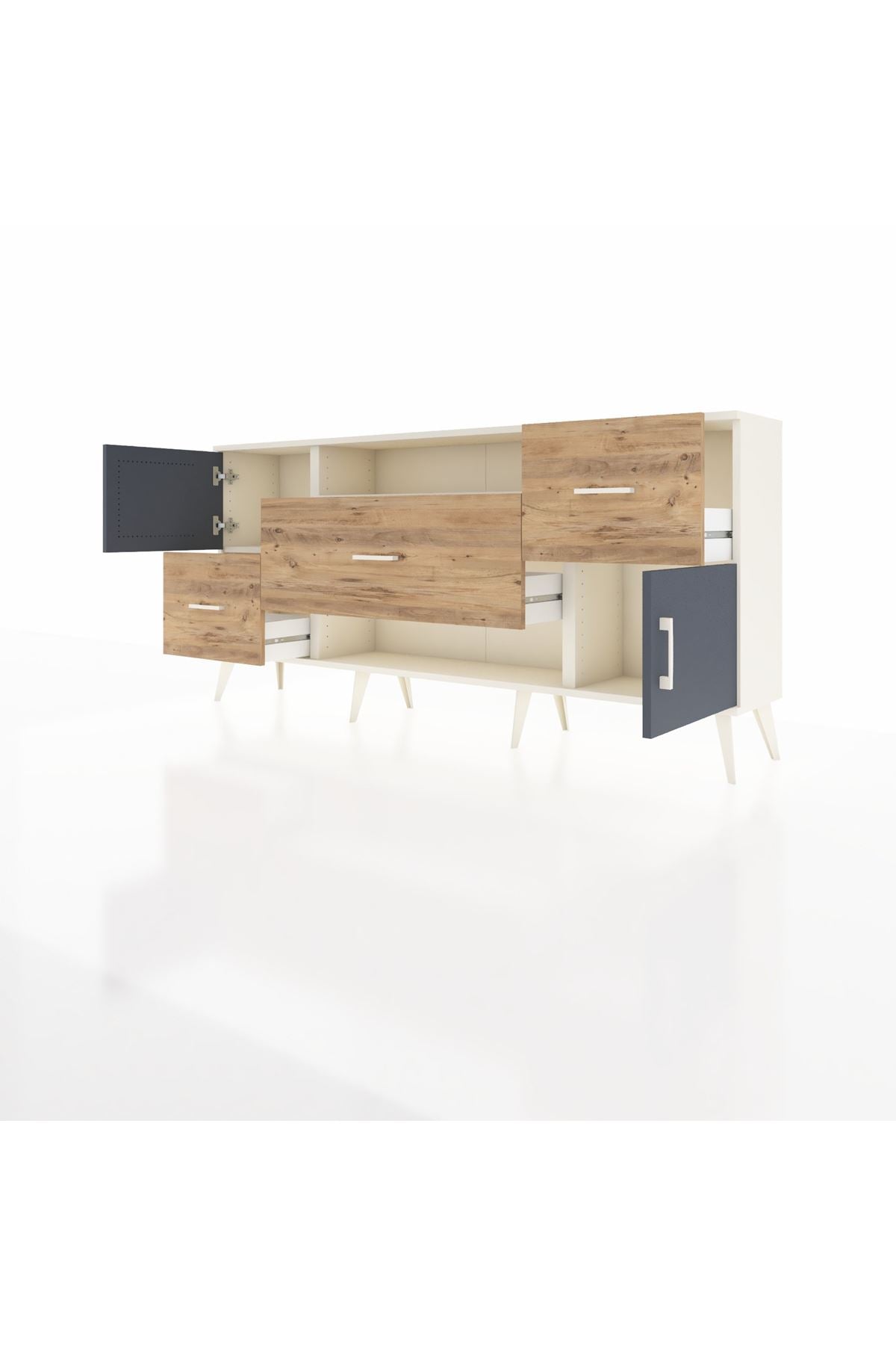 Arges Konsol 2 Raflı 3 Çekmeceli 2 Kapaklı 176x30x83 - S148M020V09A