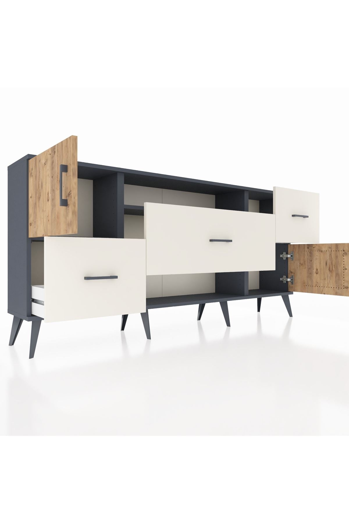 Arges Konsol 2 Raflı 3 Çekmeceli 2 Kapaklı 176x30x83 - S148M020V10A