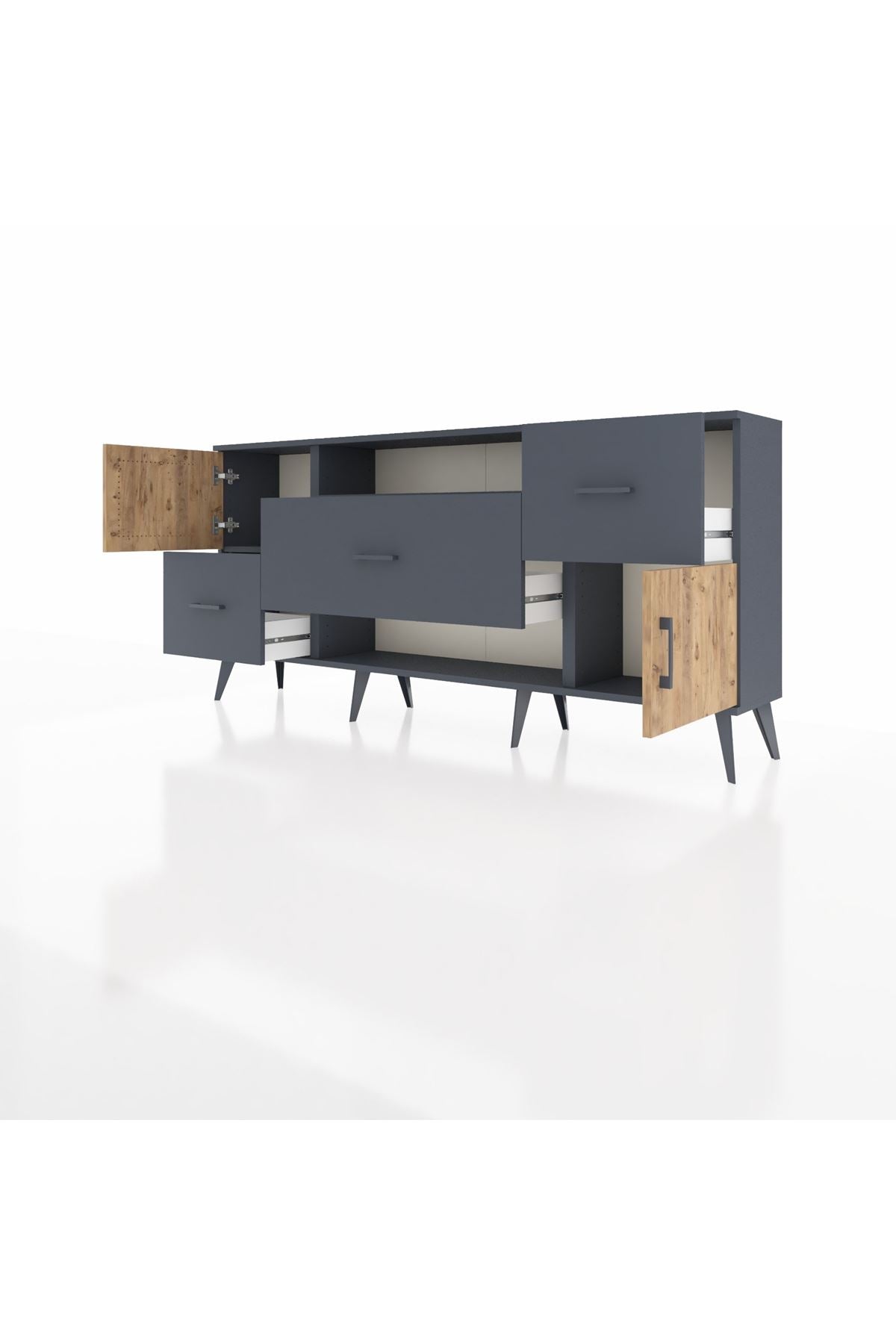 Arges Konsol 2 Raflı 3 Çekmeceli 2 Kapaklı 176x30x83 - S148M020V11A