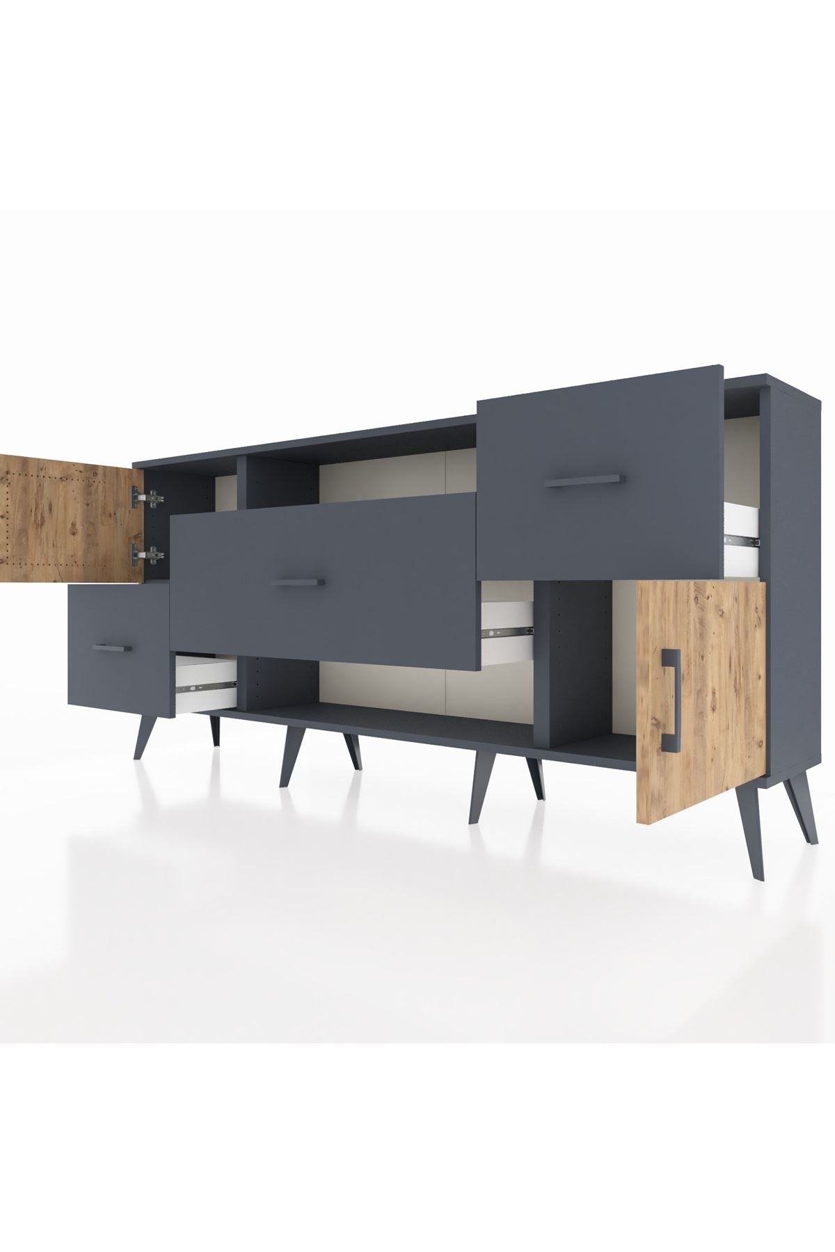 Arges Konsol 2 Raflı 3 Çekmeceli 2 Kapaklı 176x30x83 - S148M020V11A