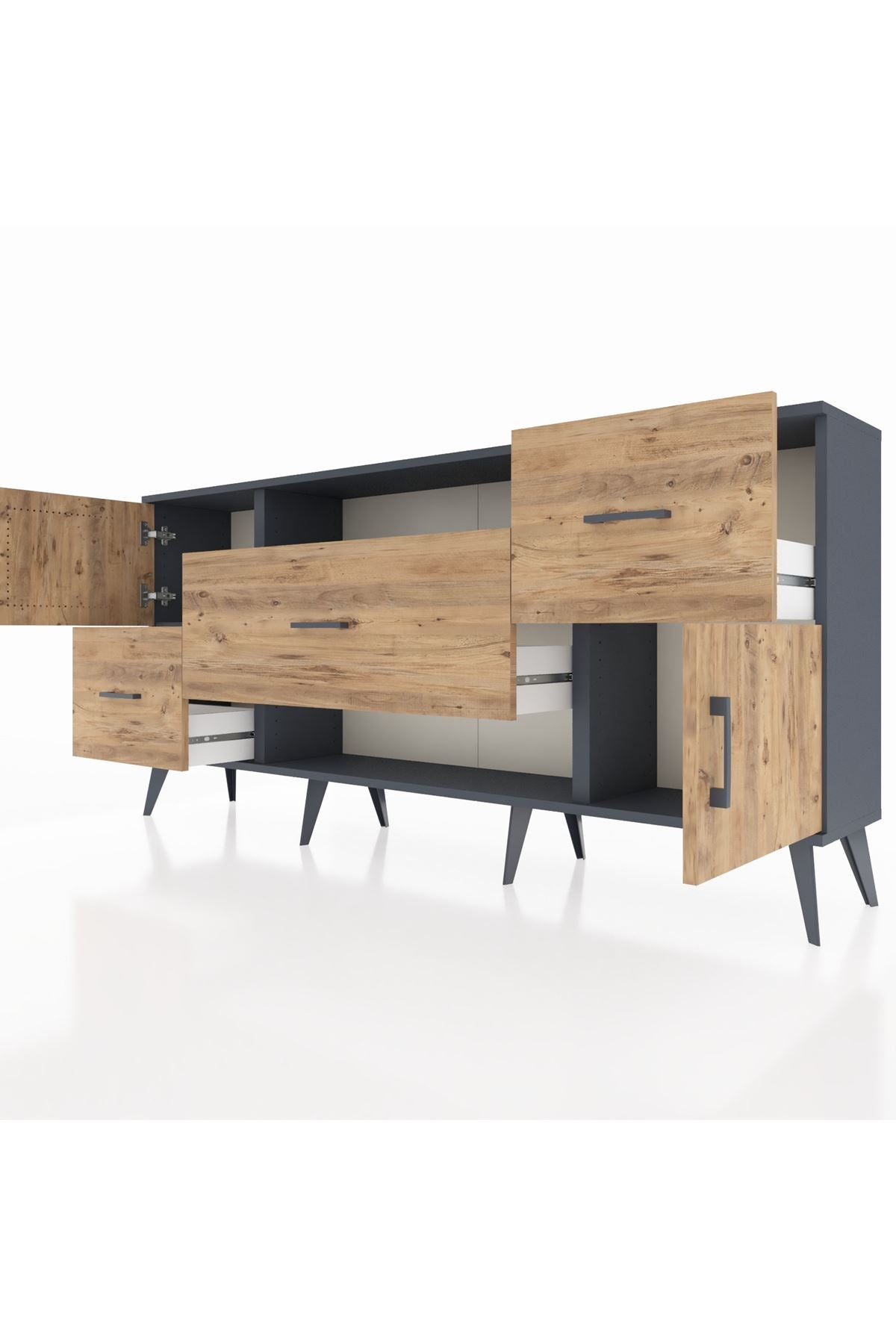 Arges Konsol 2 Raflı 3 Çekmeceli 2 Kapaklı 176x30x83 - S148M020V12A